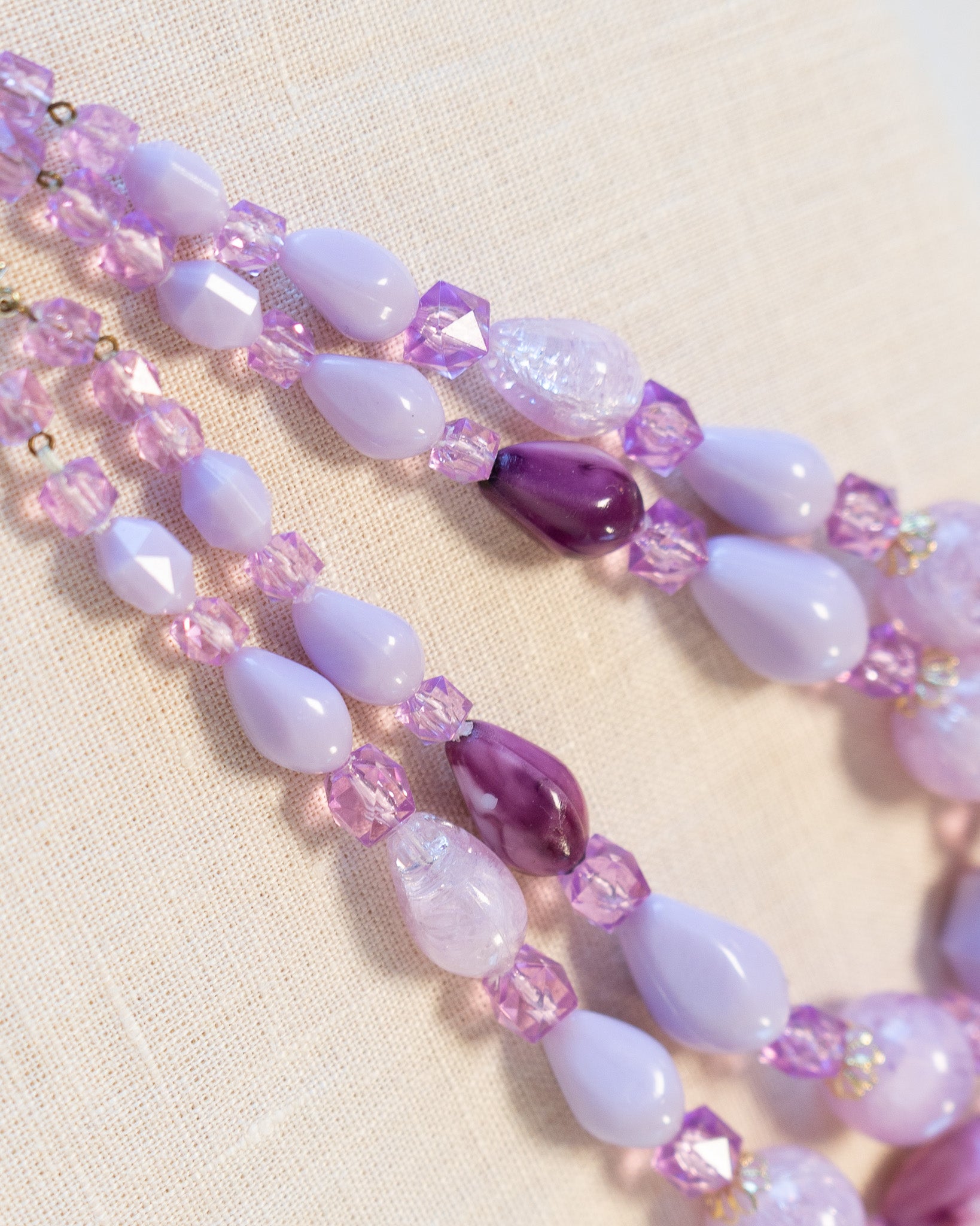 60s Western Germany Amethyst Beads Layered Necklace