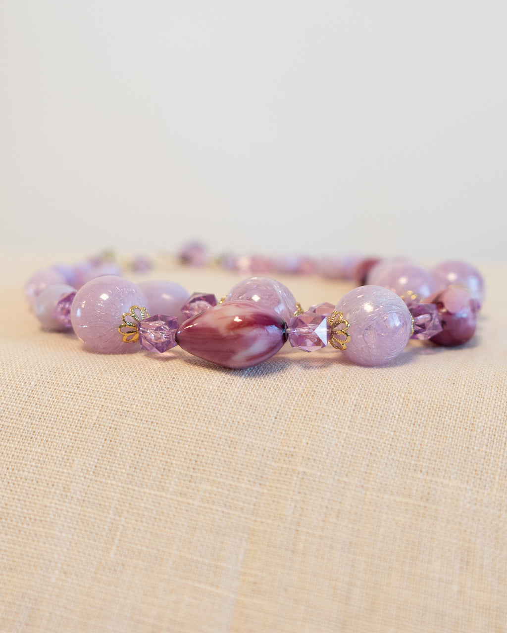 60s Western Germany Amethyst Beads Layered Necklace