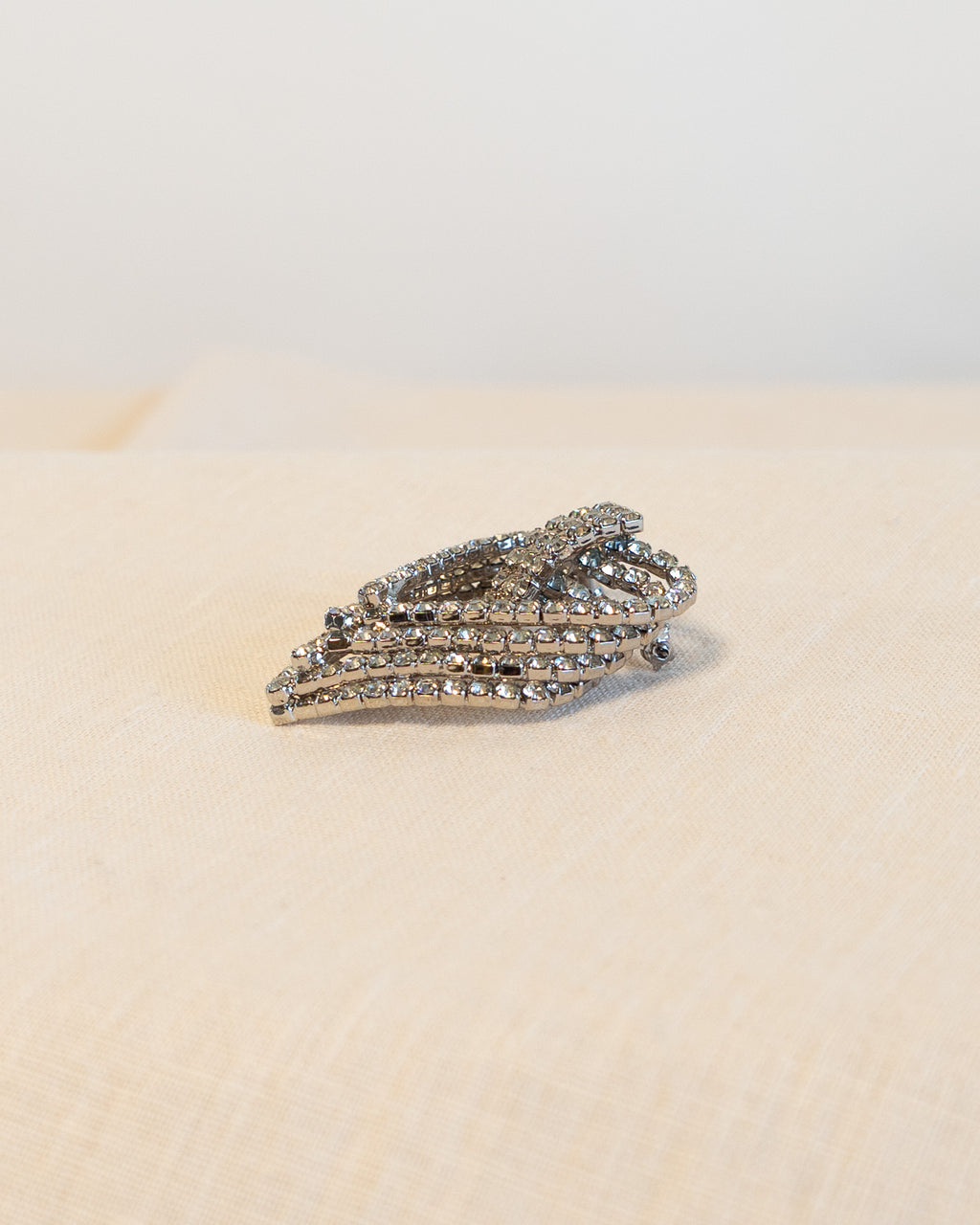 80s Rhinestone Four Layered Heart Brooch