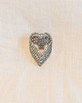 80s Rhinestone Four Layered Heart Brooch