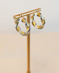90s Sterling Silver Two-Tone Twist Hoops