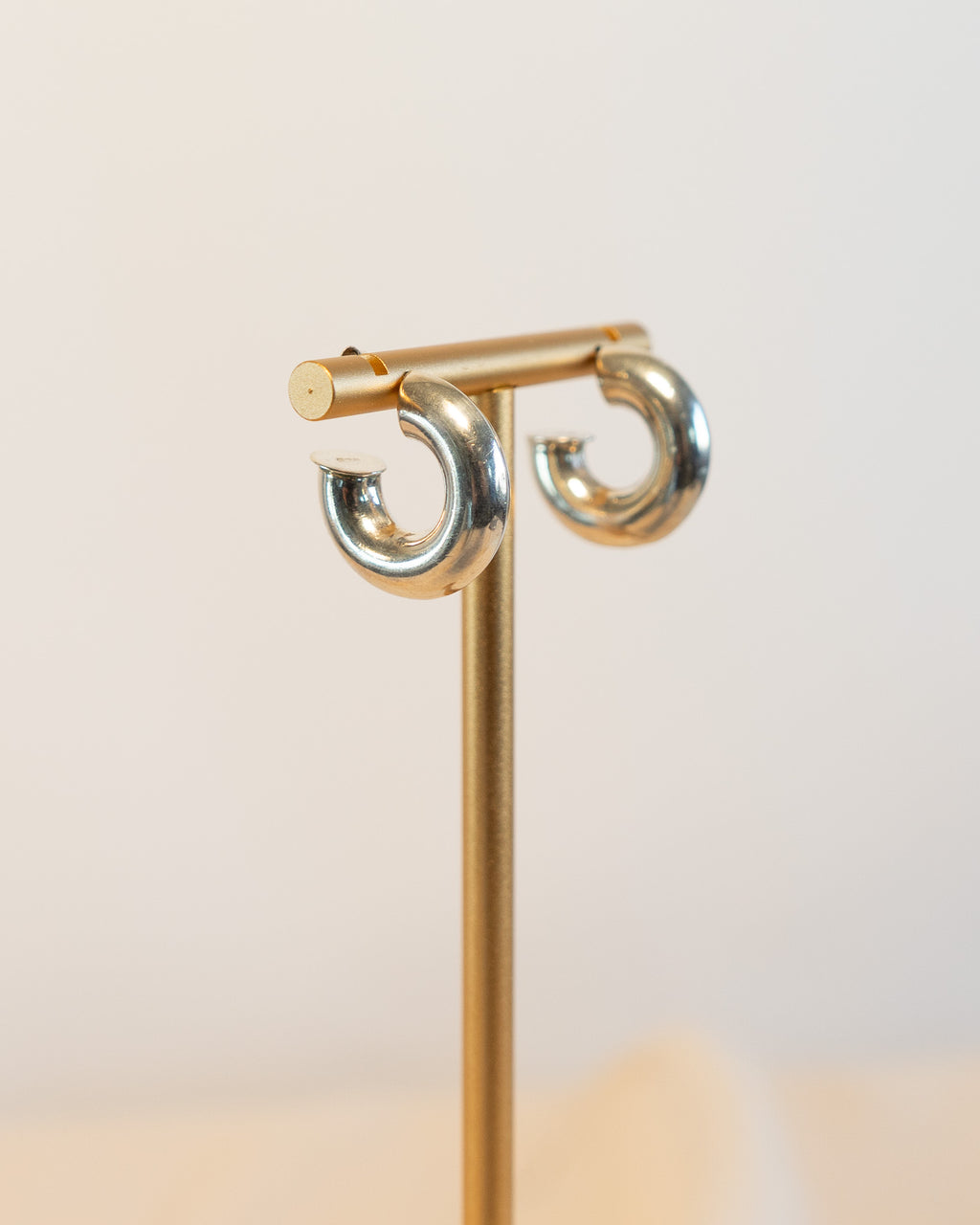 90s Sterling Silver Thick Small Hoops