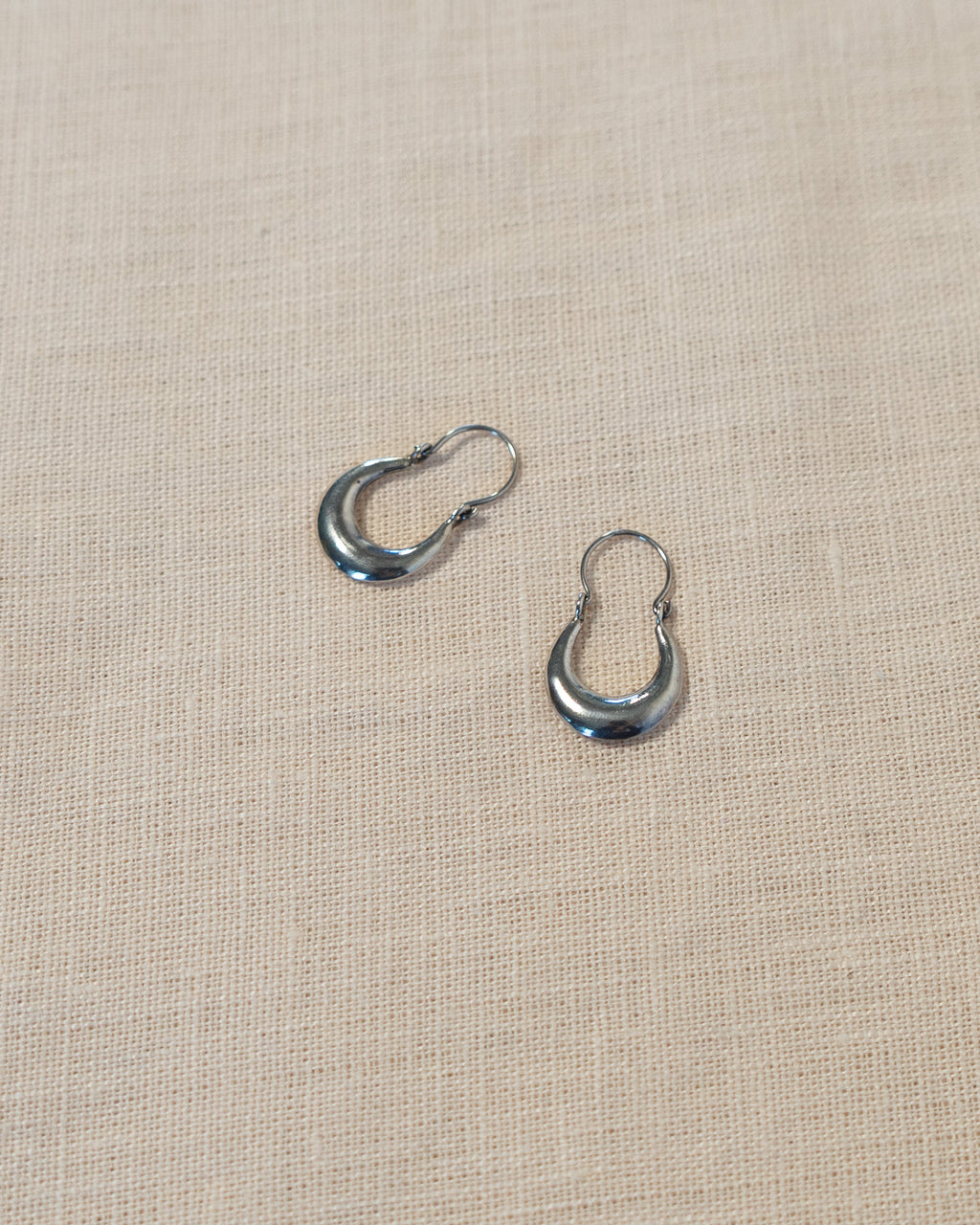 Small Sterling Silver Dangling Hoop Earrings