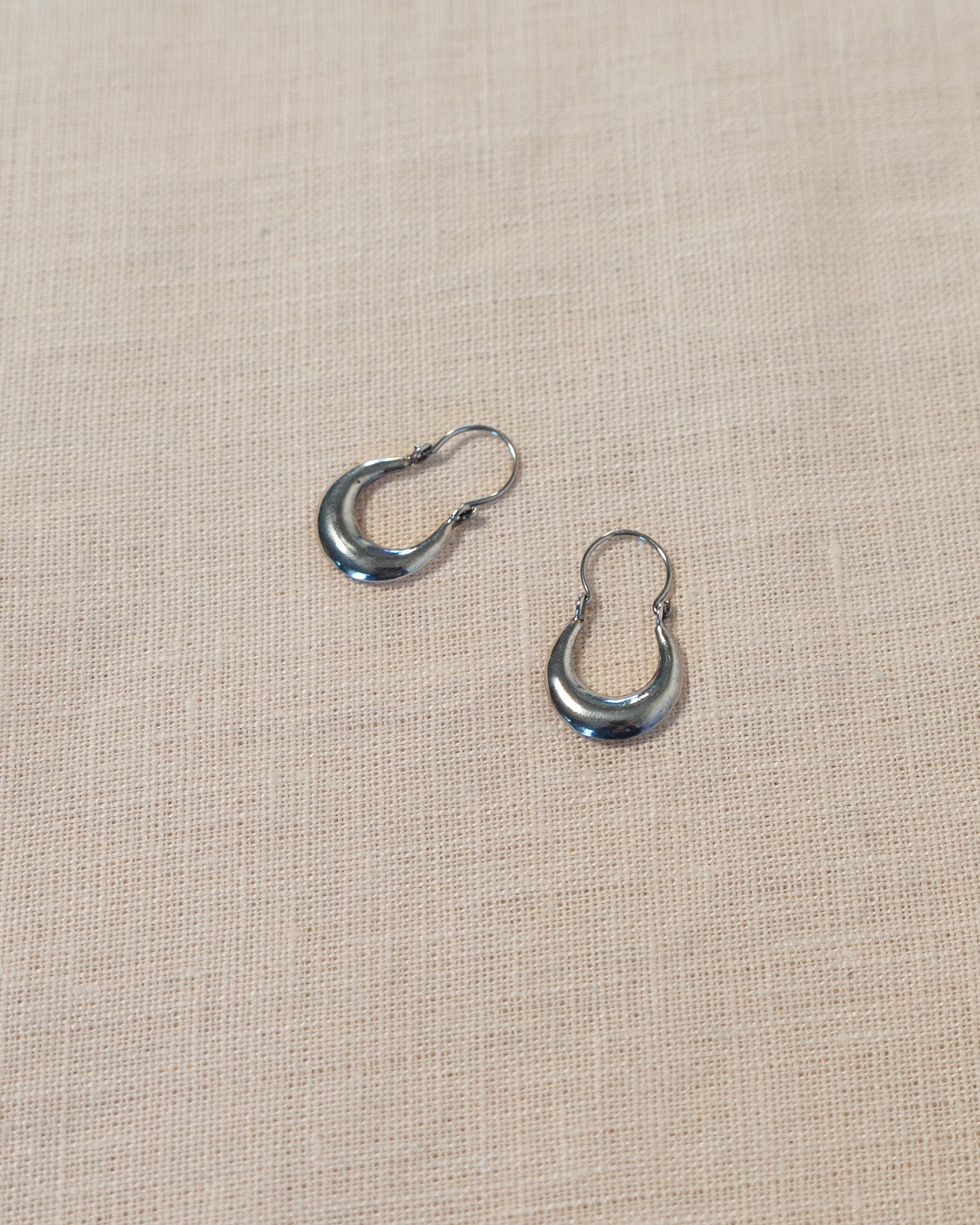 Small Sterling Silver Dangling Hoop Earrings