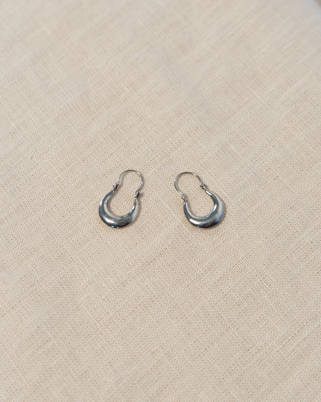 Small Sterling Silver Dangling Hoop Earrings