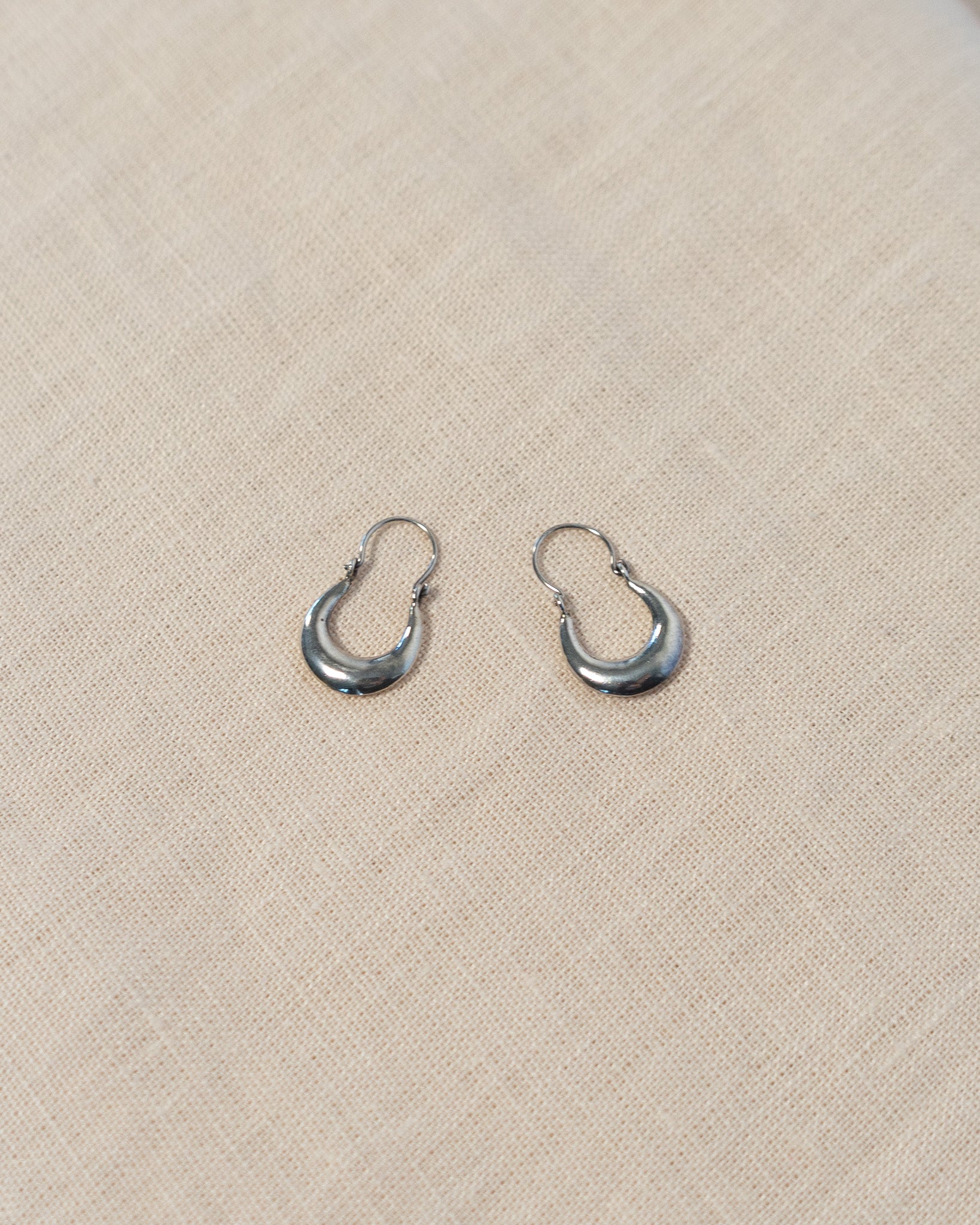 Small Sterling Silver Dangling Hoop Earrings