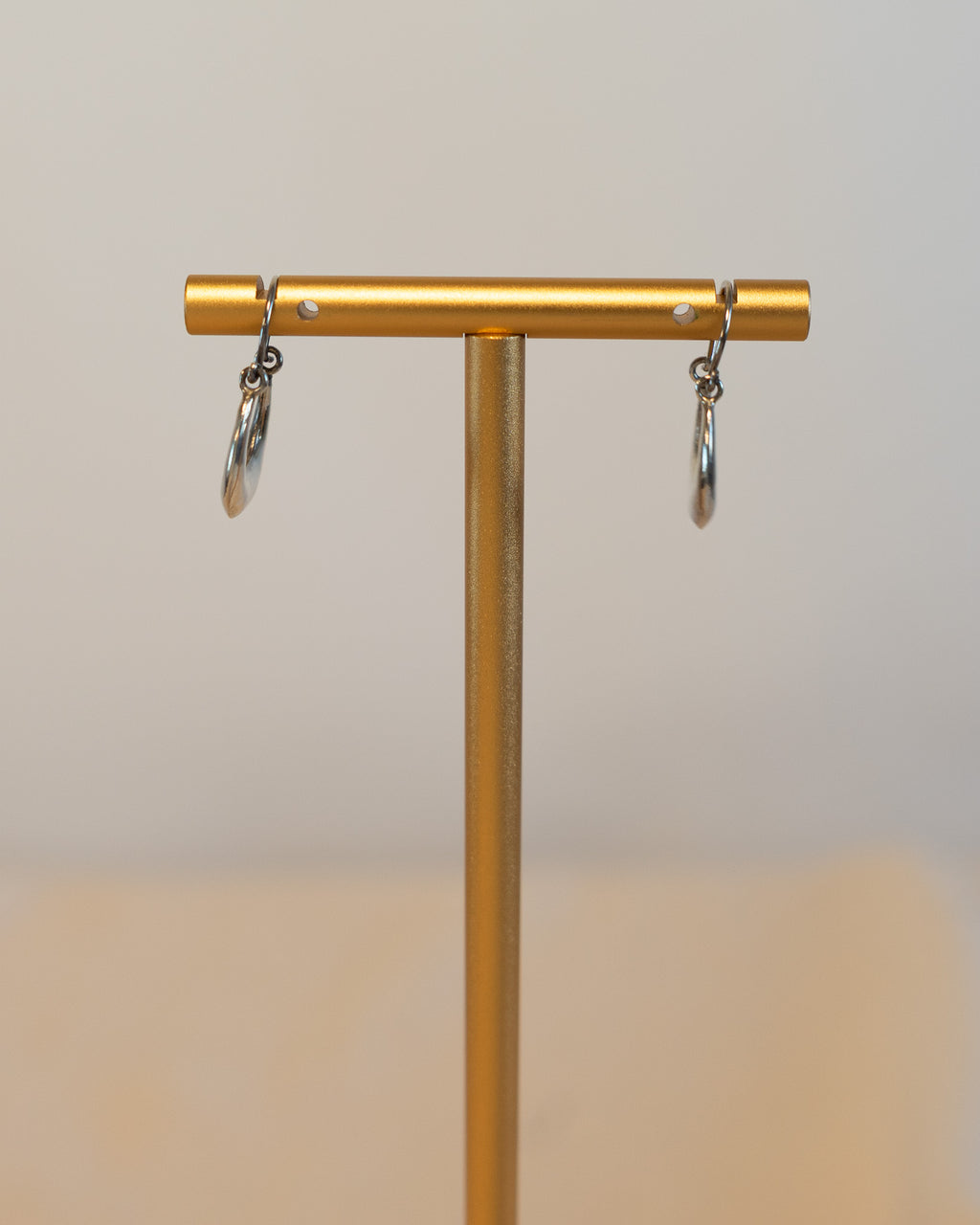 Small Sterling Silver Dangling Hoop Earrings