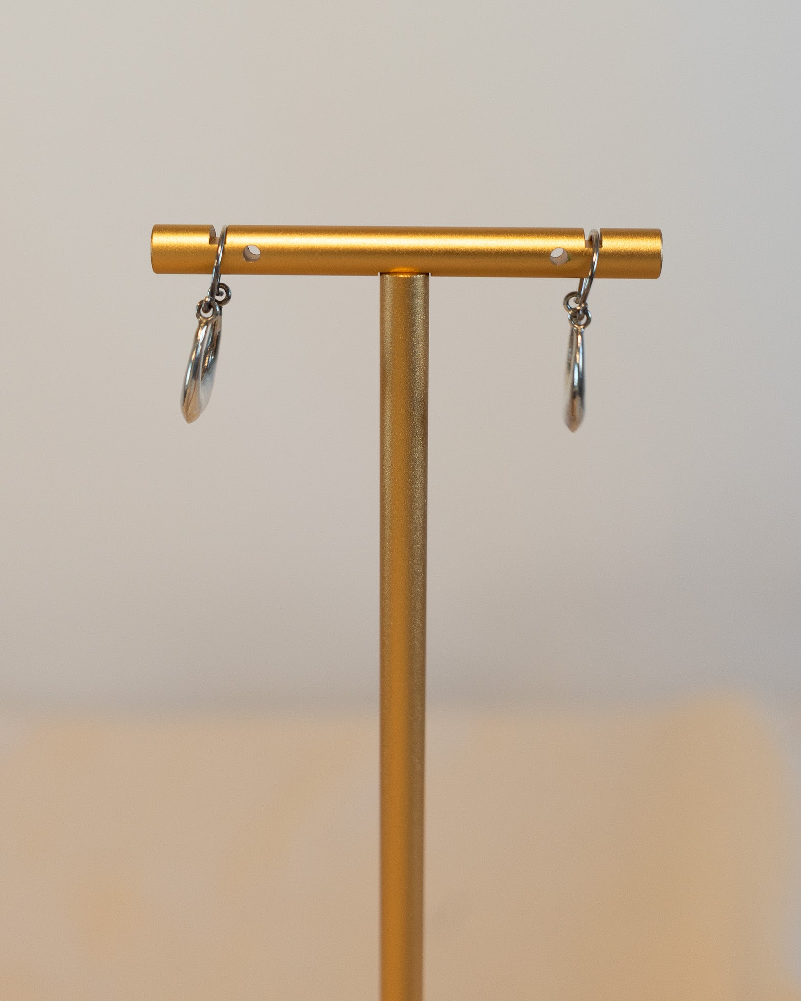 Small Sterling Silver Dangling Hoop Earrings