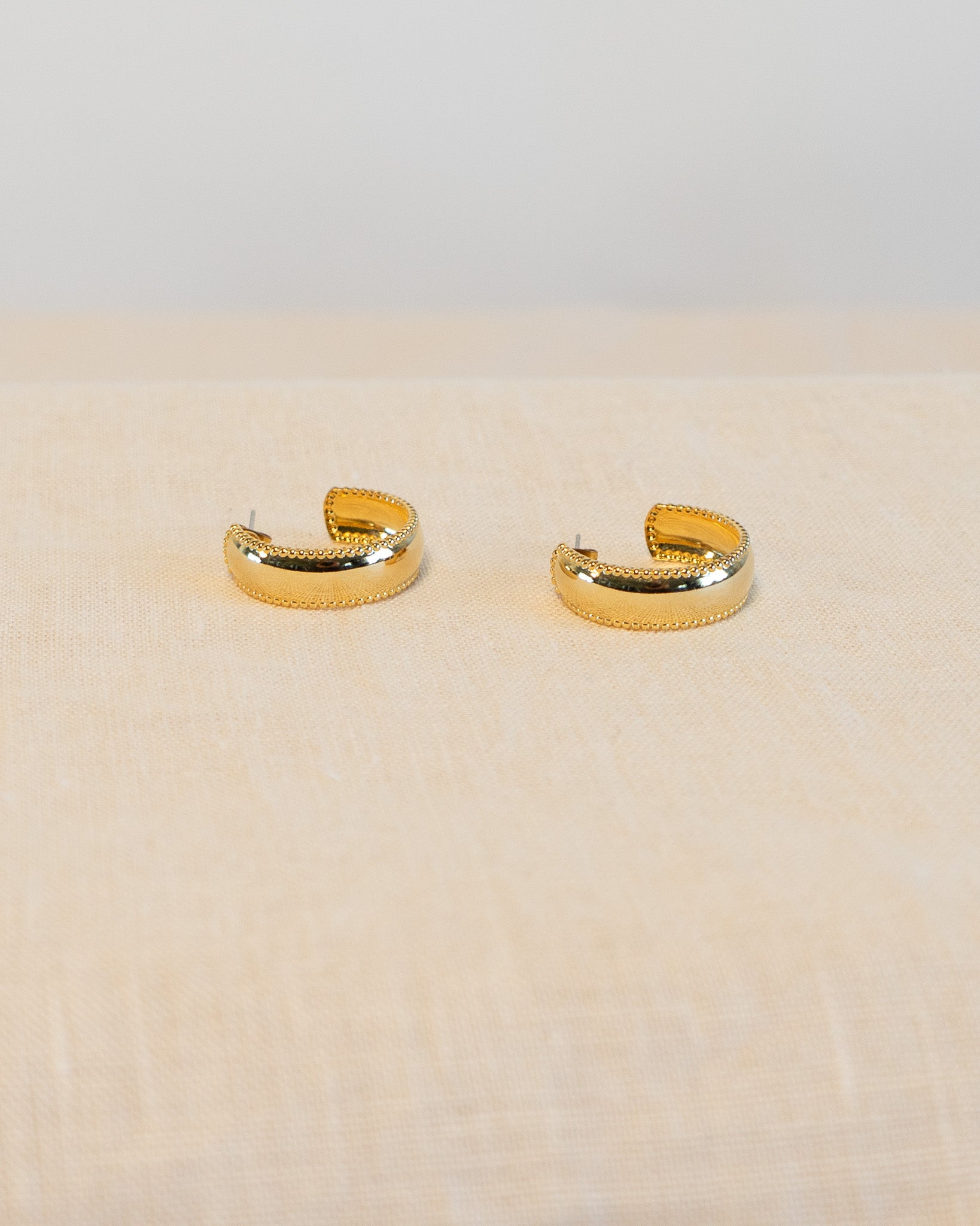 90s Beaded Wide Hoop Earrings