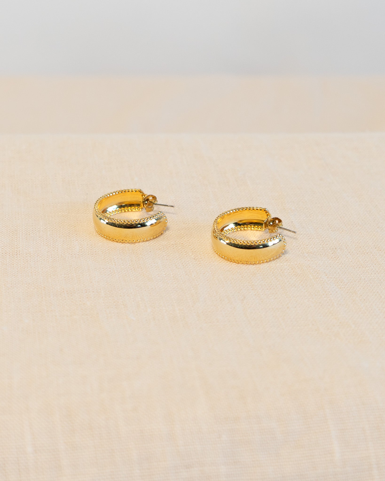 90s Beaded Wide Hoop Earrings