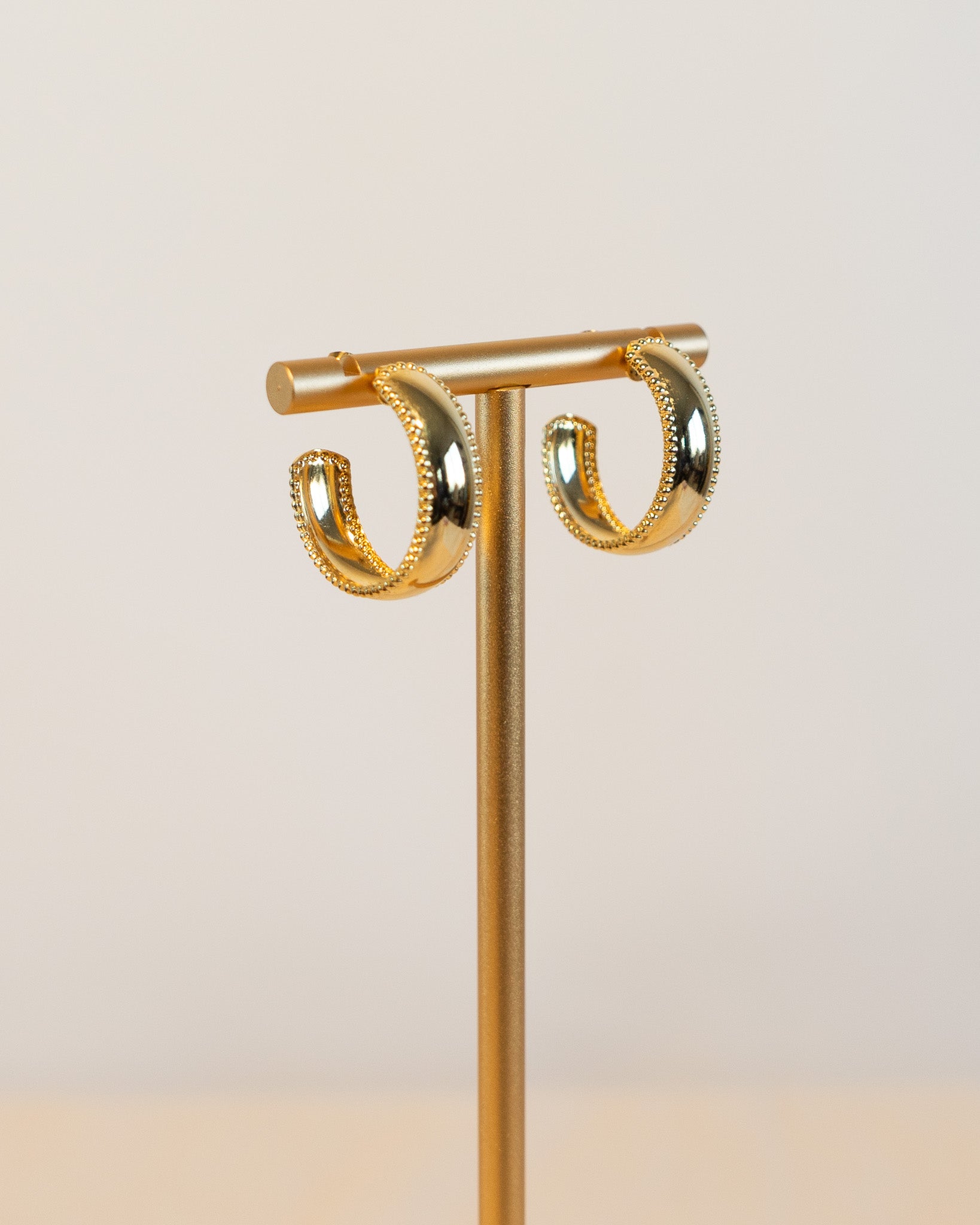 90s Beaded Wide Hoop Earrings