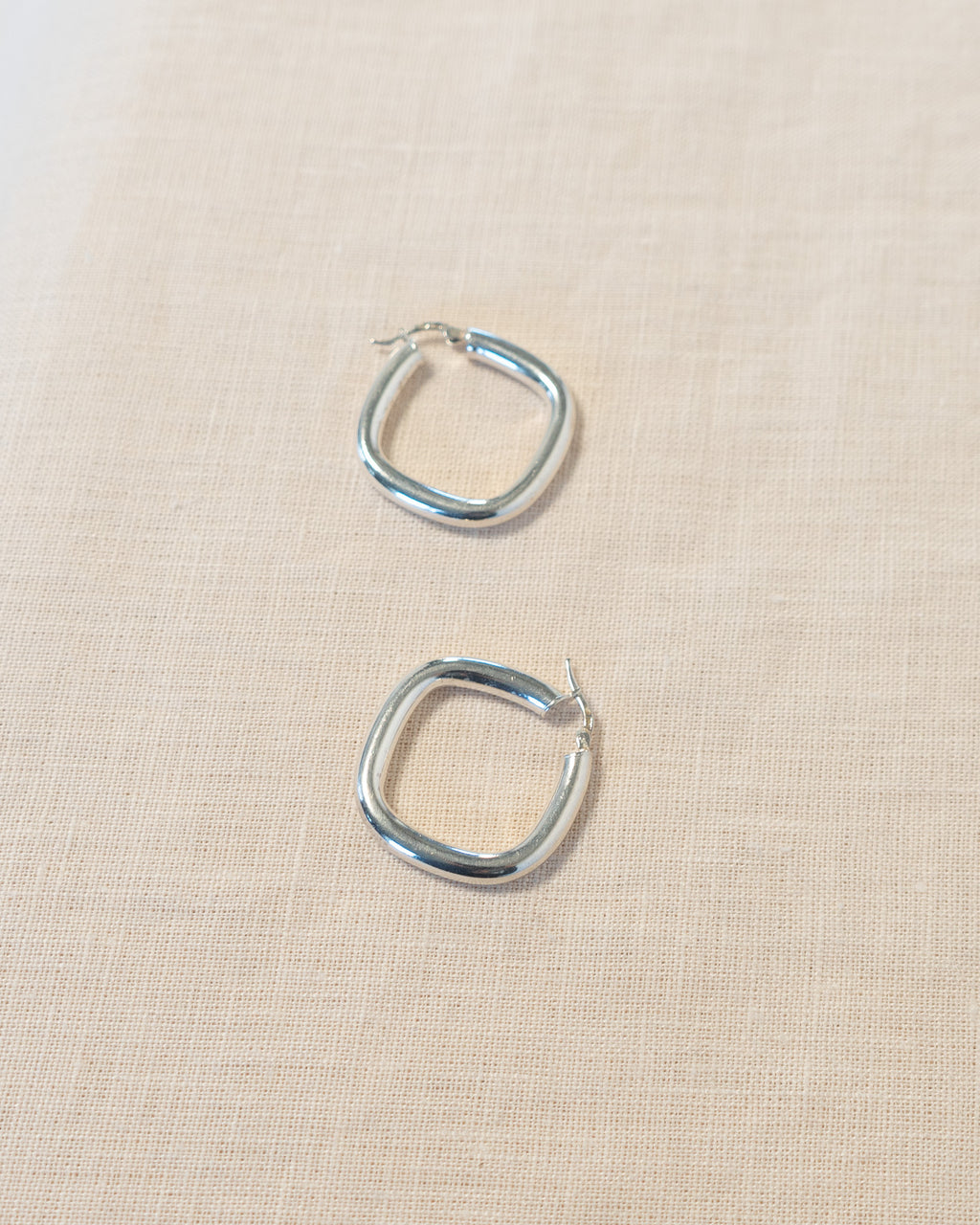 90s Sterling Silver Square Hoops