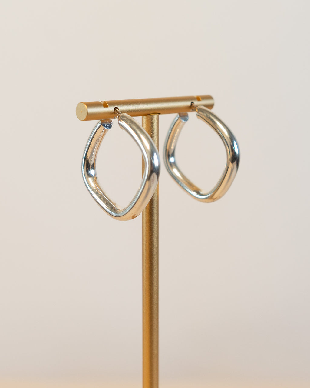 90s Sterling Silver Square Hoops