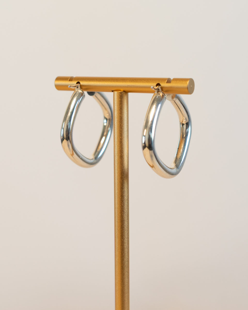 90s Sterling Silver Square Hoops