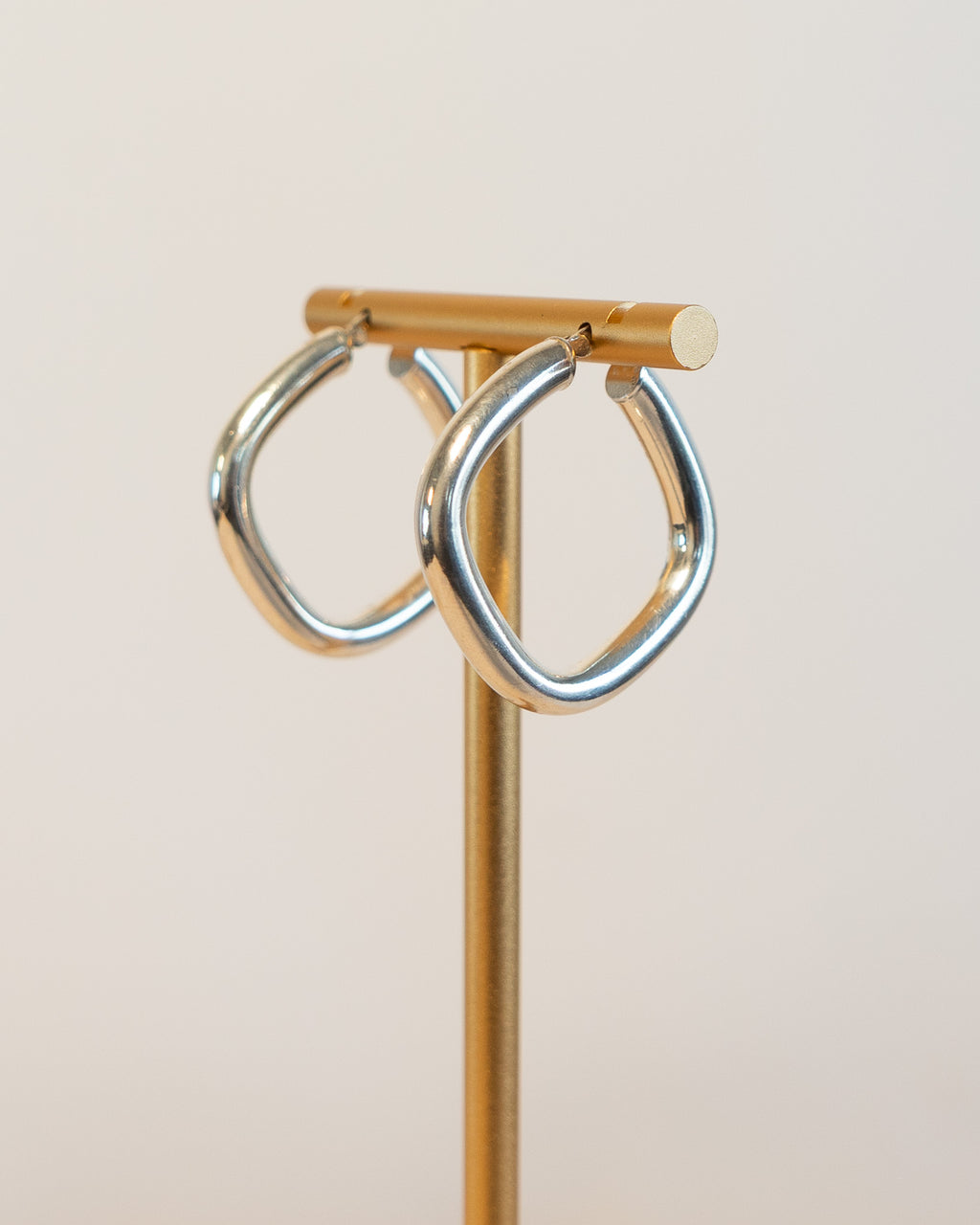 90s Sterling Silver Square Hoops