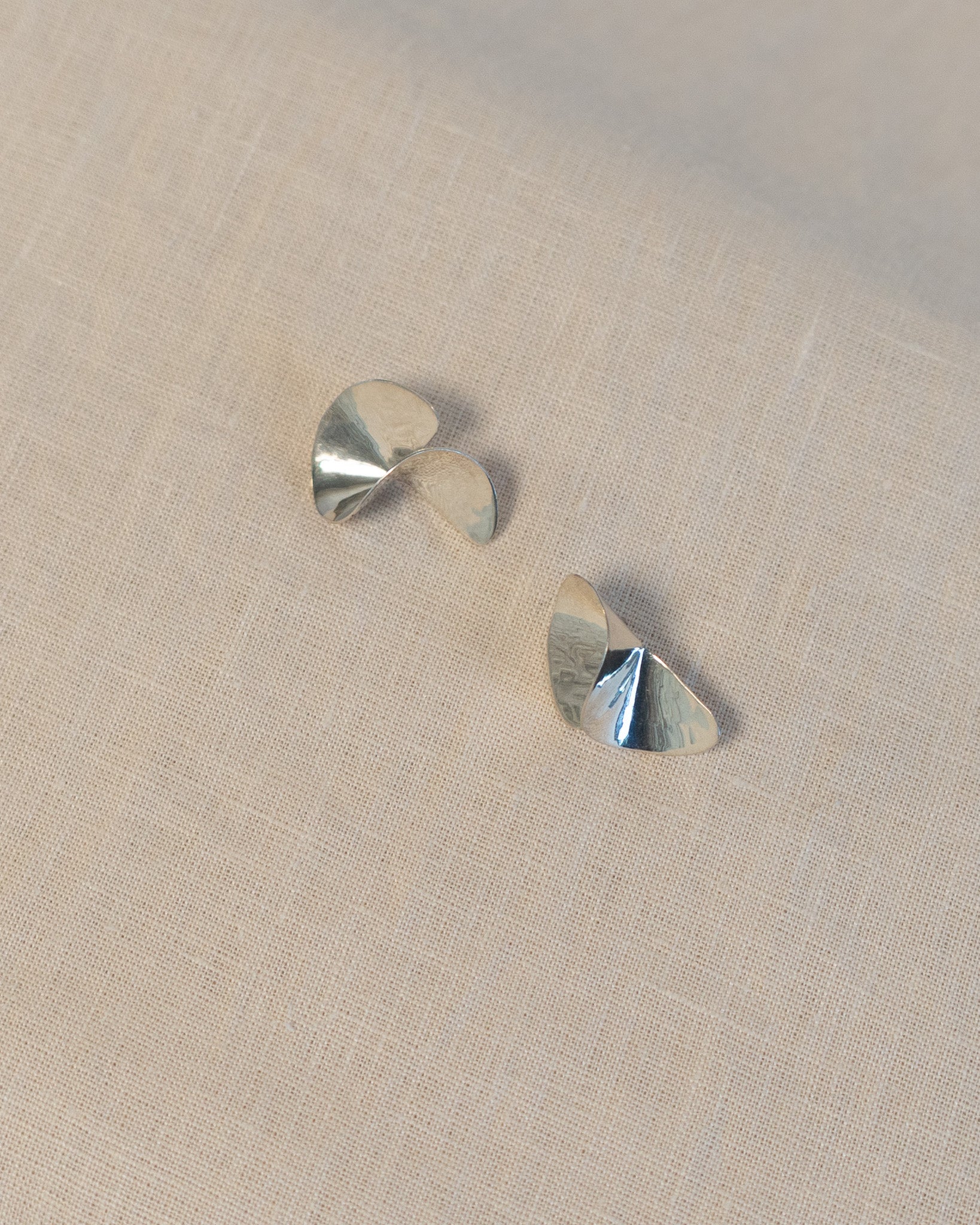 Sterling Silver Hammered Small Squiggle Earrings