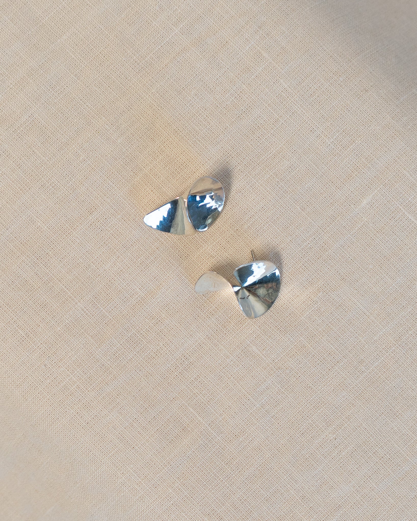 Sterling Silver Hammered Small Squiggle Earrings