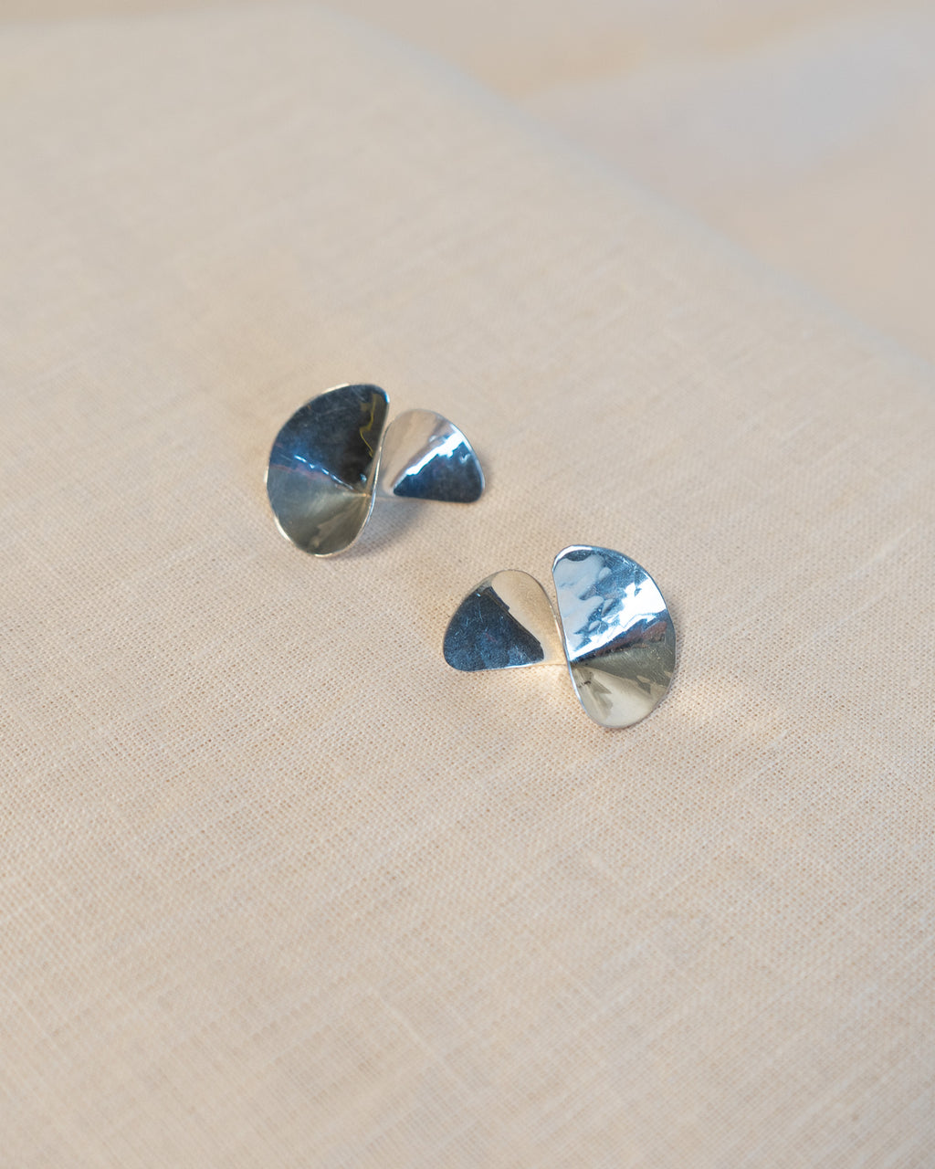 Sterling Silver Hammered Small Squiggle Earrings