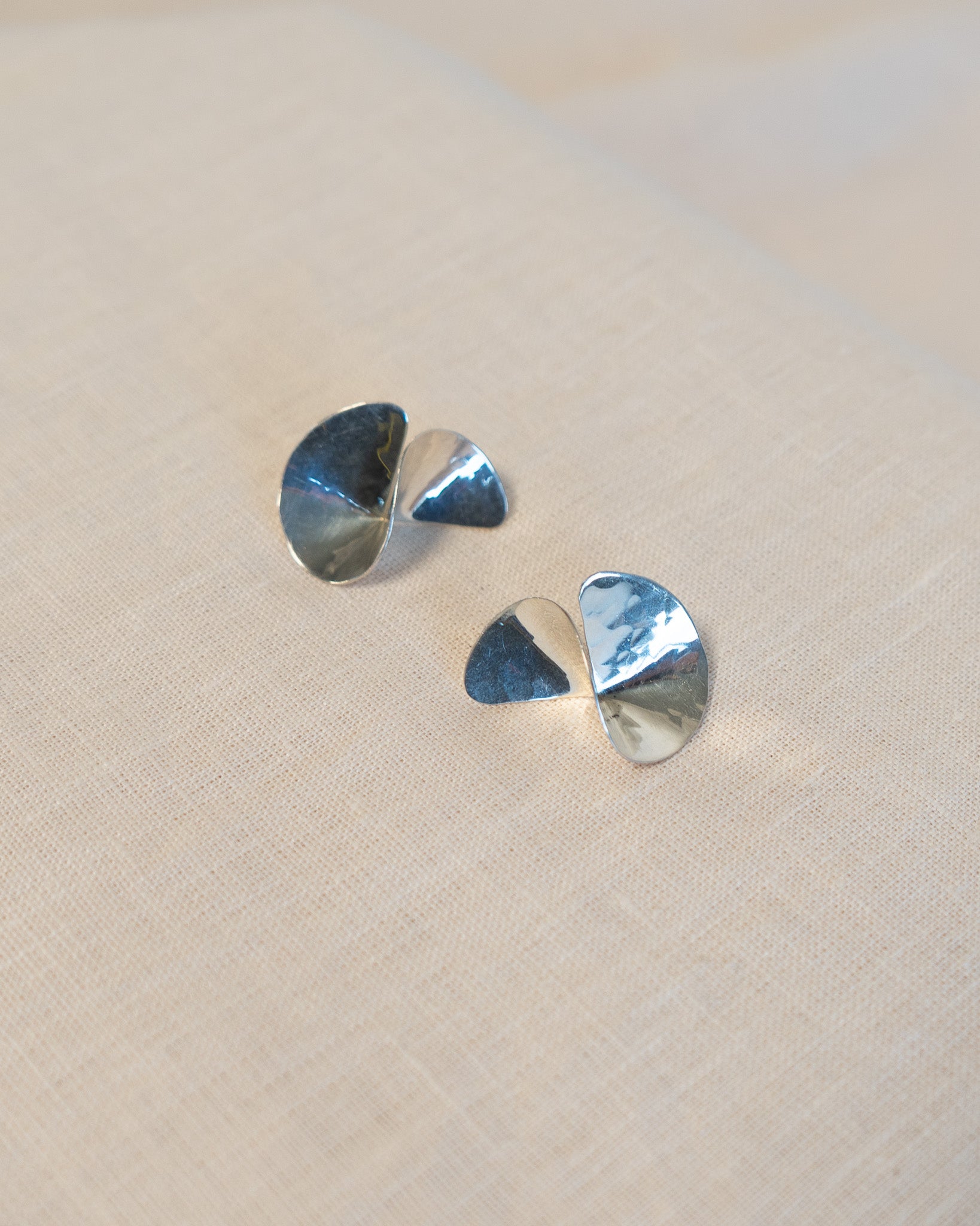 Sterling Silver Hammered Small Squiggle Earrings