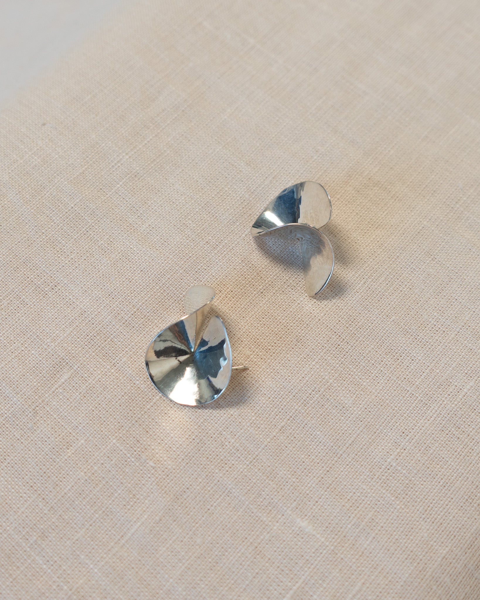 Sterling Silver Hammered Small Squiggle Earrings