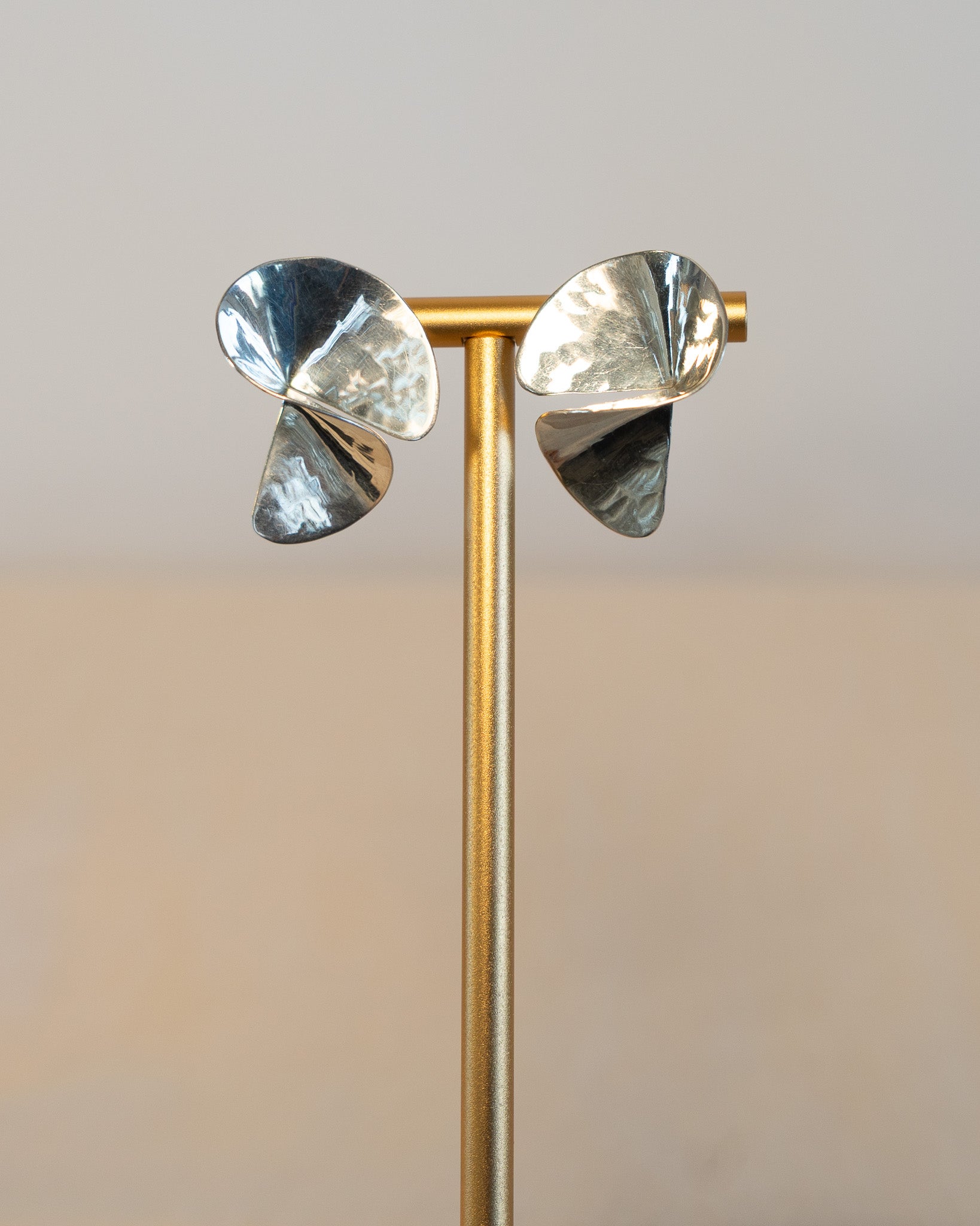 Sterling Silver Hammered Small Squiggle Earrings