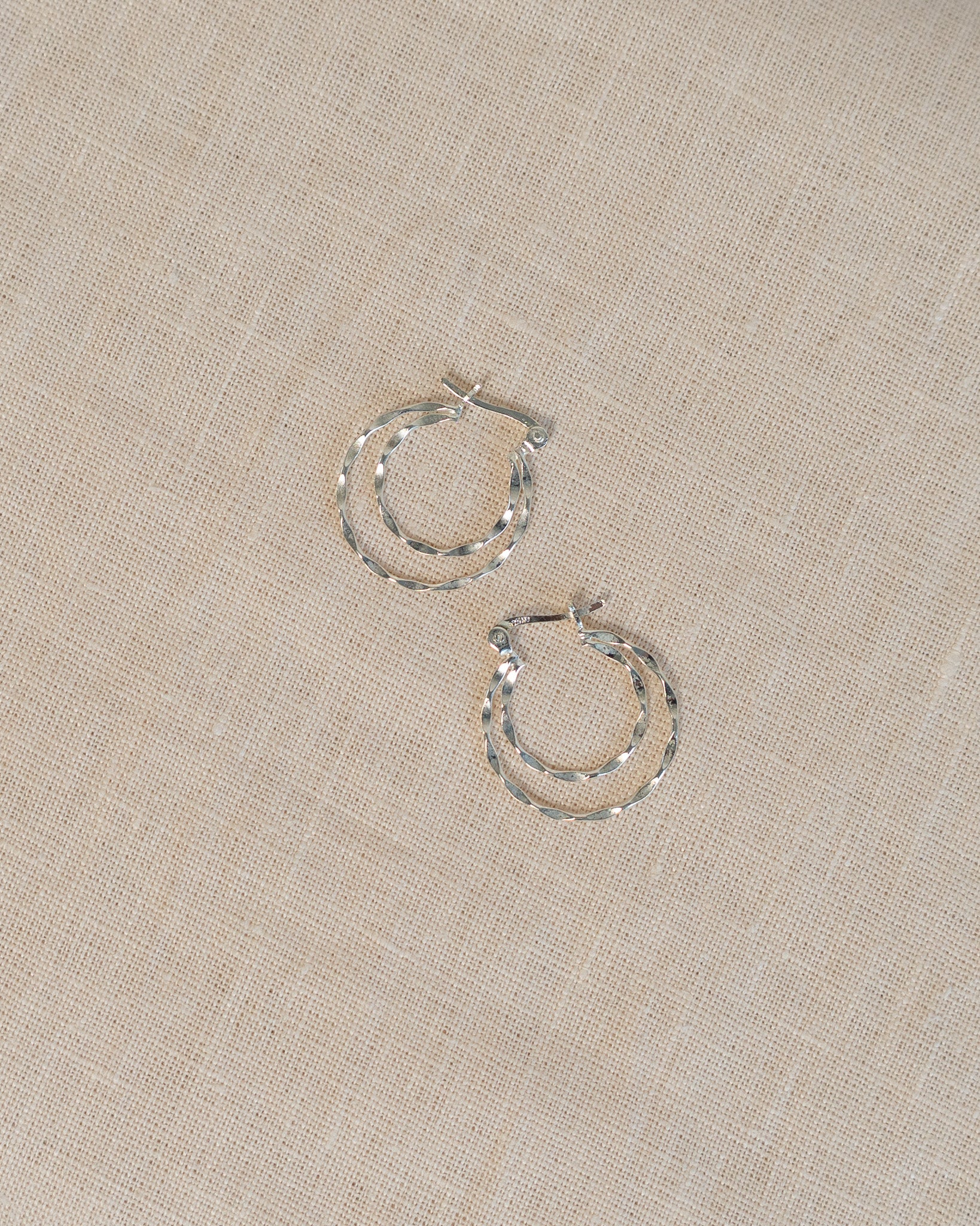 Sterling Silver Double Hoops