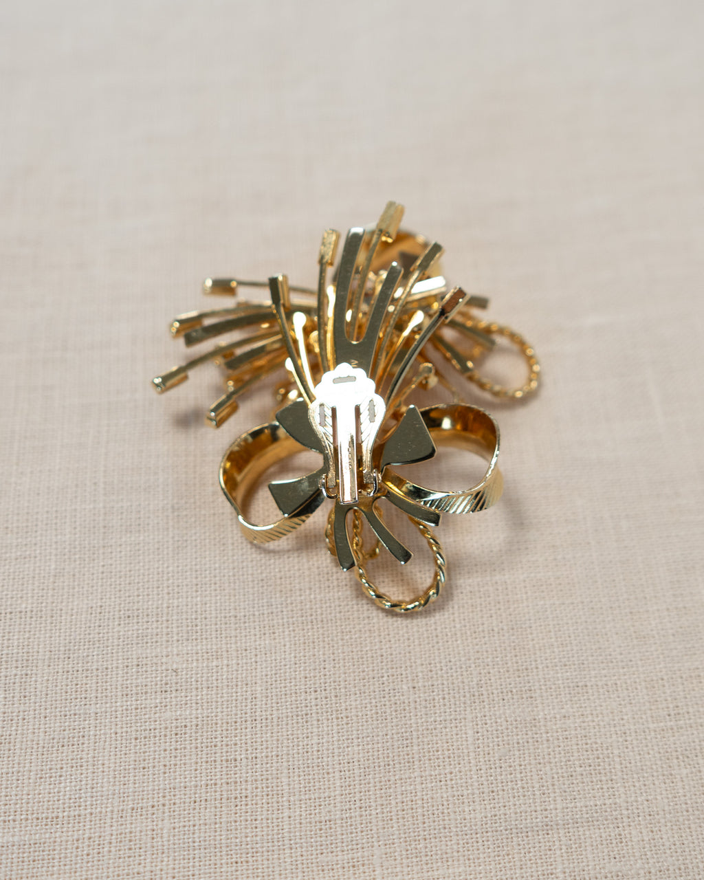 70s Sarah Coventry Bow Rhinestone Clip-on Earrings