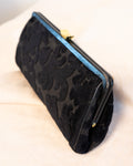 60s Black Velvet Burnished Clutch