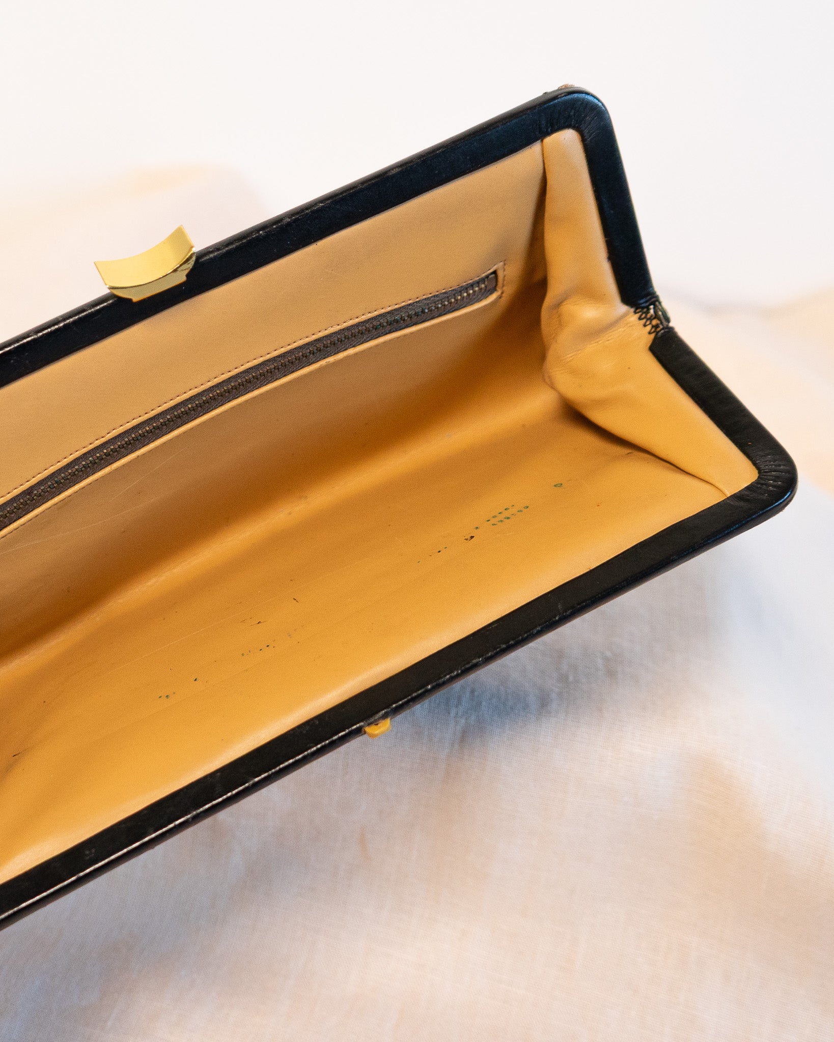 60s Black Velvet Burnished Clutch
