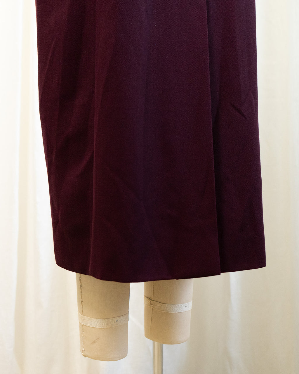 80s Jaeger Pure New Wool Eggplant Color Sleeveless Dress