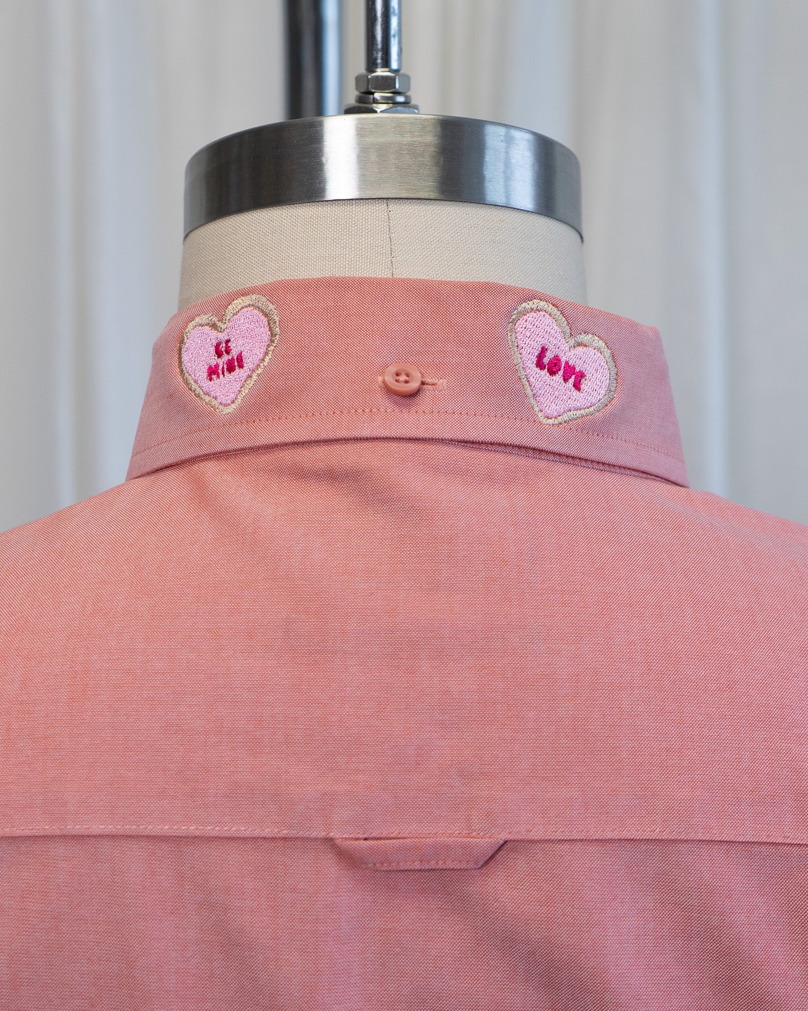 00s "Valentine's Day Cookies" Embroidered Nordstrom Red Button Down Shirt