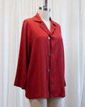 90s Victoria's Secret Red Pure Silk Button Front Blouse