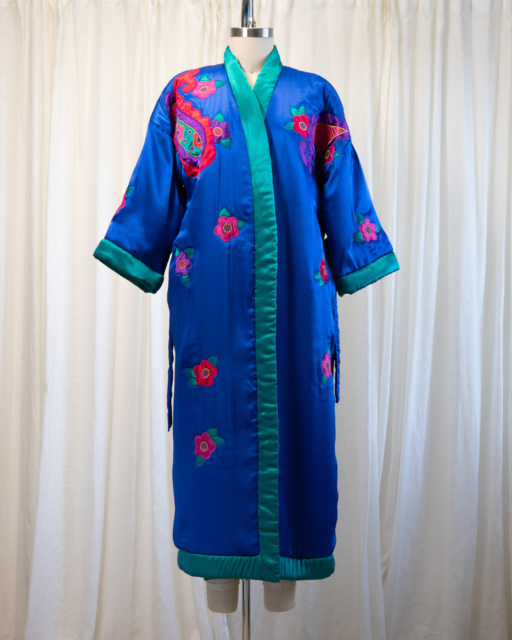 80s Colorful Paisley Padded Robe by Kathleen Usherwood by Periphery