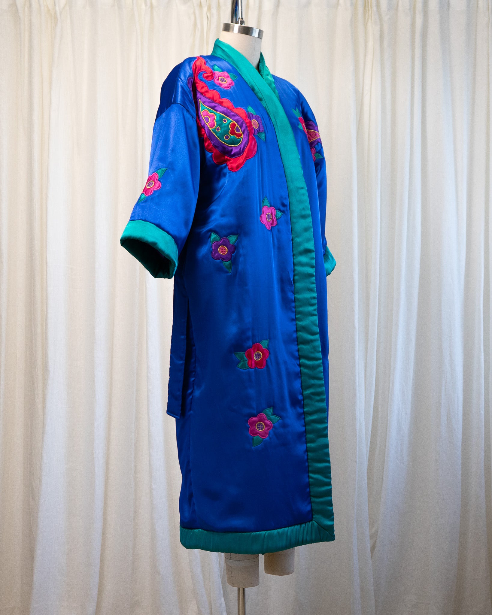 80s Colorful Paisley Padded Robe by Kathleen Usherwood by Periphery