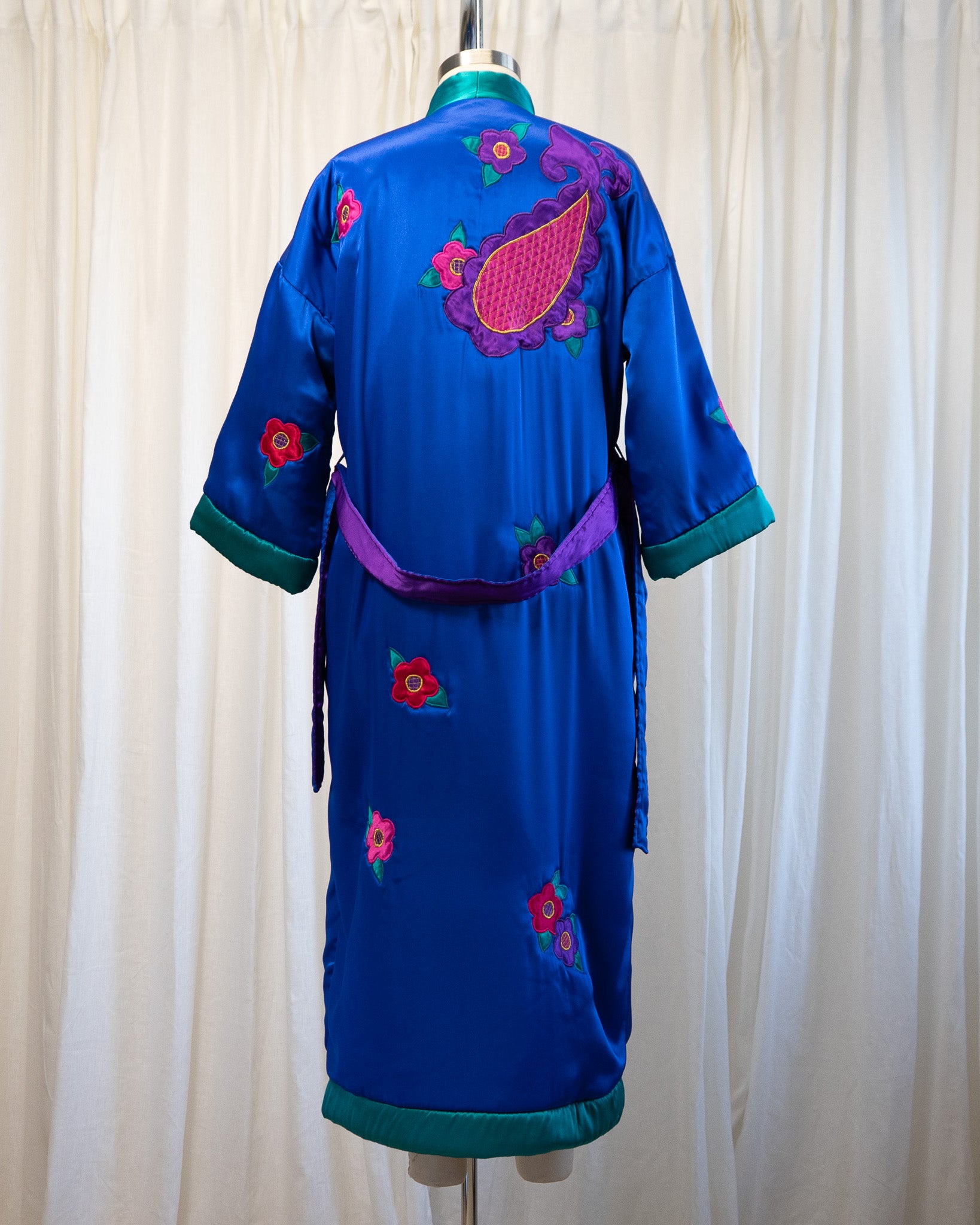 80s Colorful Paisley Padded Robe by Kathleen Usherwood by Periphery