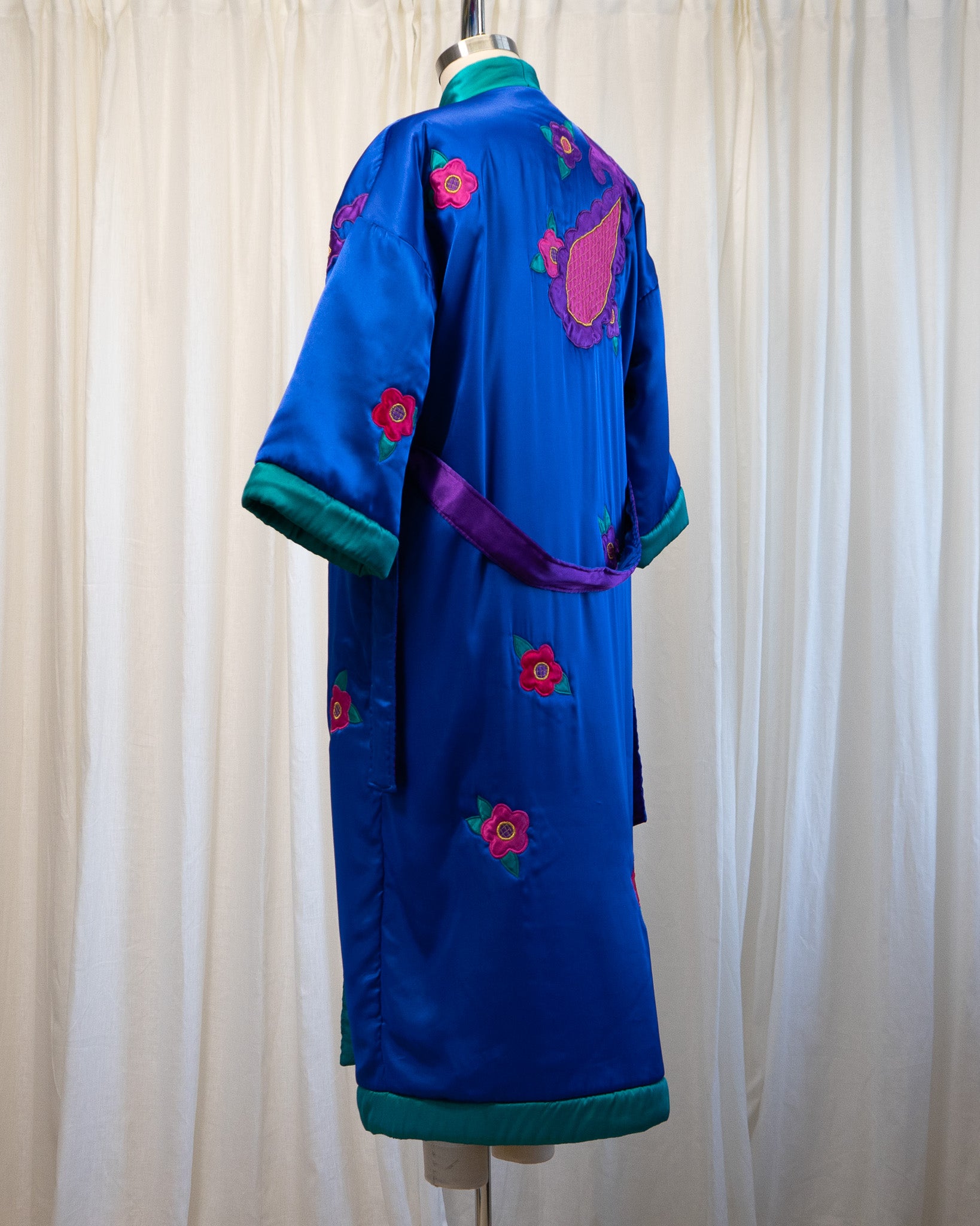 80s Colorful Paisley Padded Robe by Kathleen Usherwood by Periphery