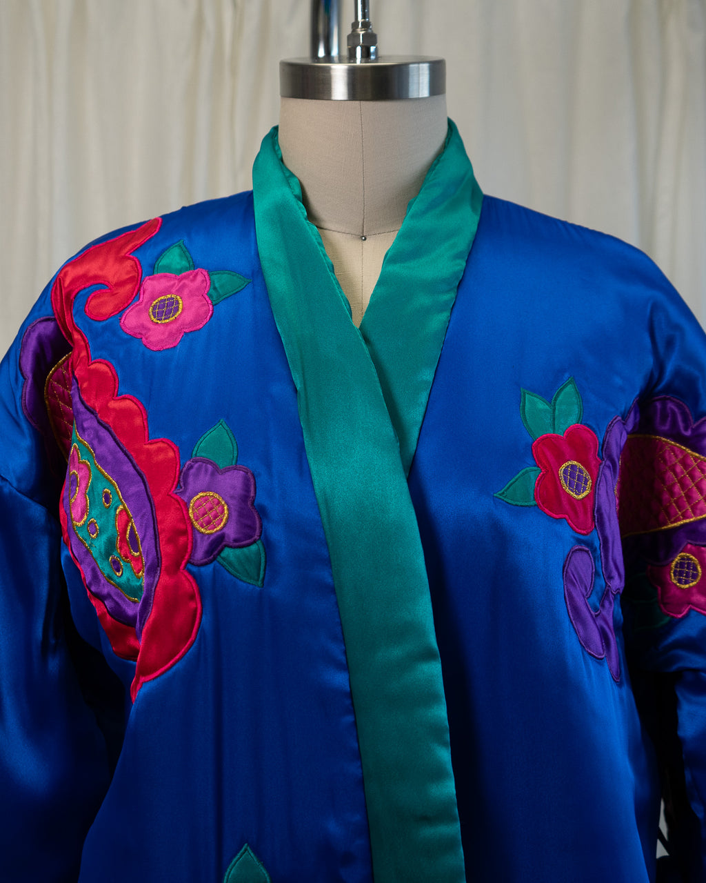 80s Colorful Paisley Padded Robe by Kathleen Usherwood by Periphery