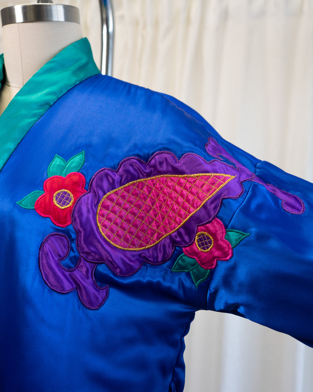 80s Colorful Paisley Padded Robe by Kathleen Usherwood by Periphery