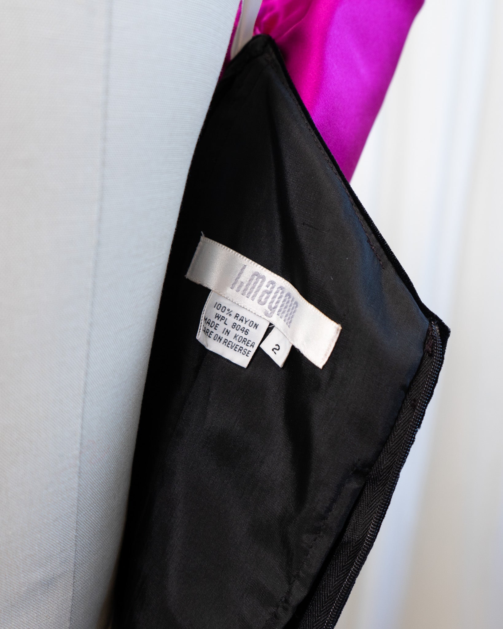 90s Black Velvet & Pink Oversized Bow Straps Mini Dress