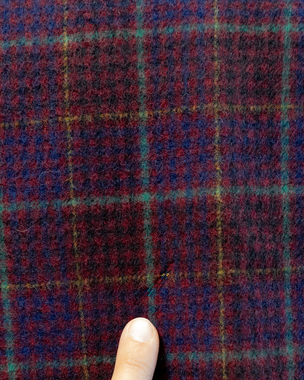 80s Yves Saint Laurent Rive Gauche Wool Maroon Plaid Collarless Fully Lined Jacket
