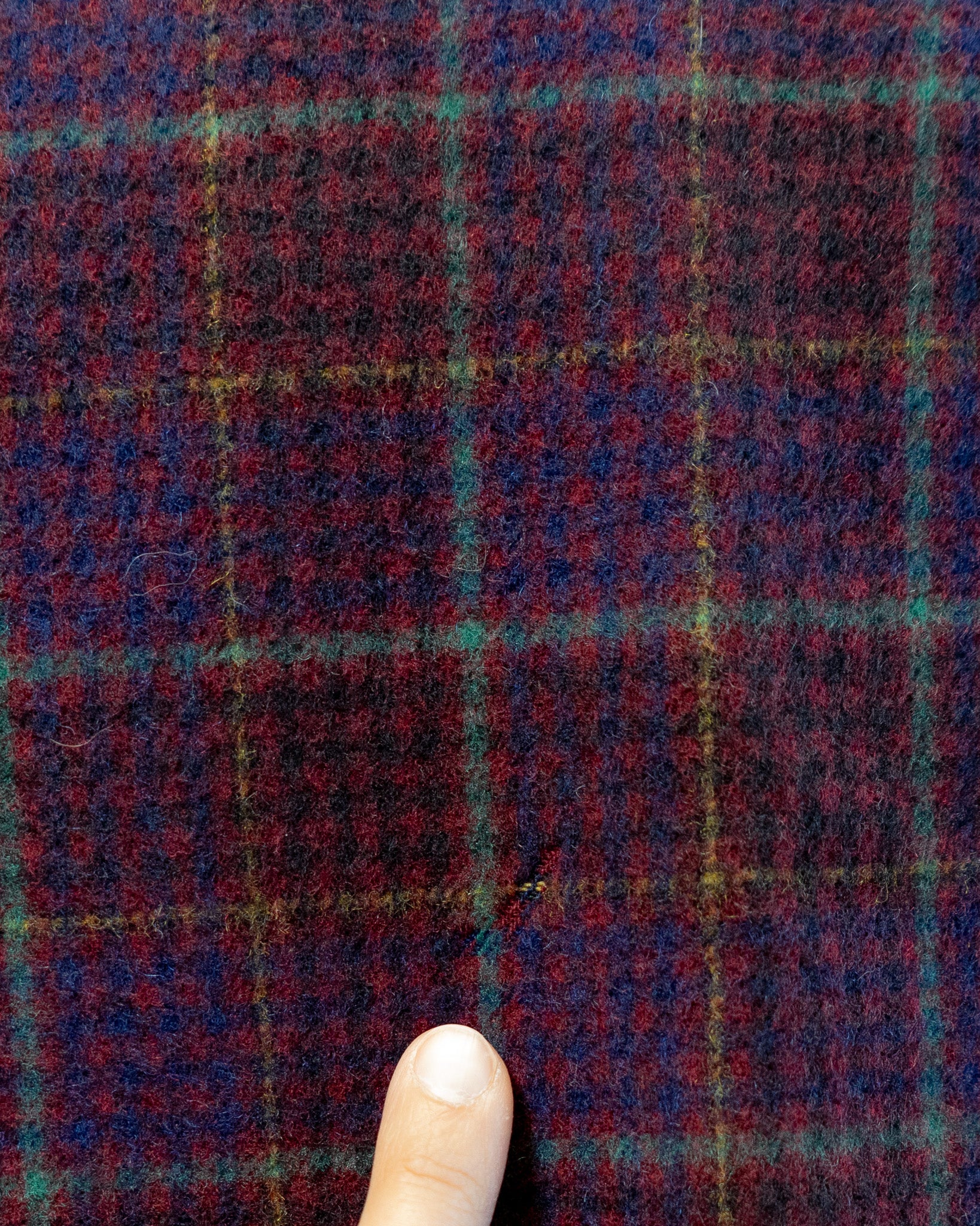 80s Yves Saint Laurent Rive Gauche Wool Maroon Plaid Collarless Fully Lined Jacket