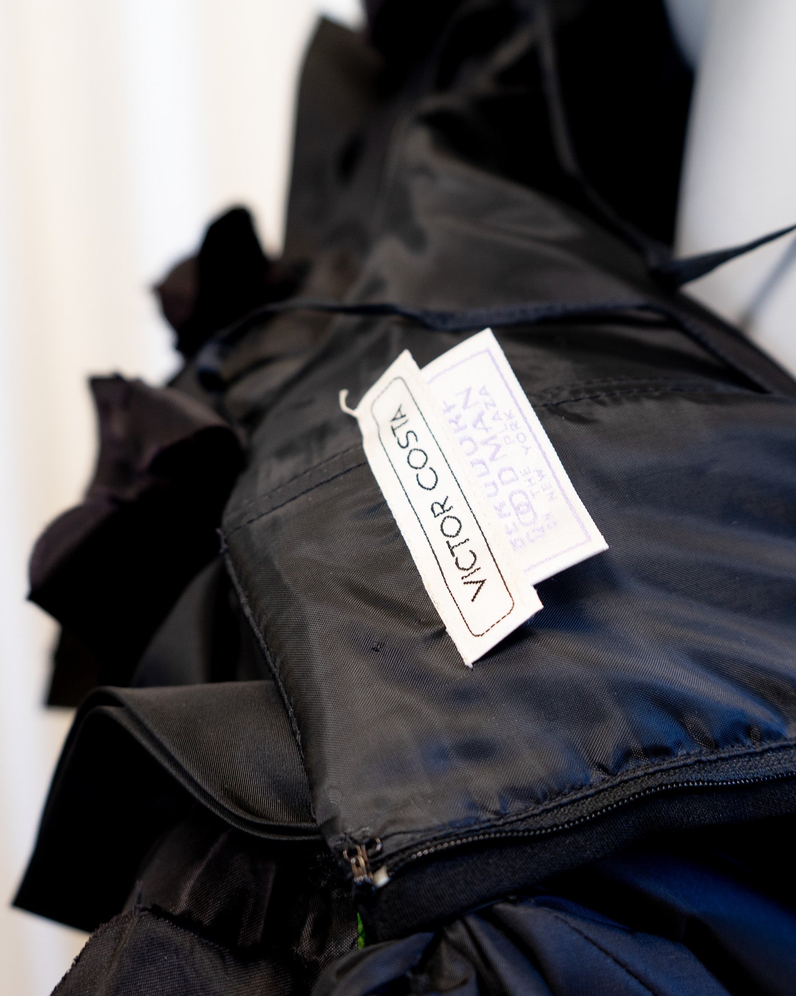 80s Victor Costa Bergdorf Goodman Black Roses & Bows Mini Dress