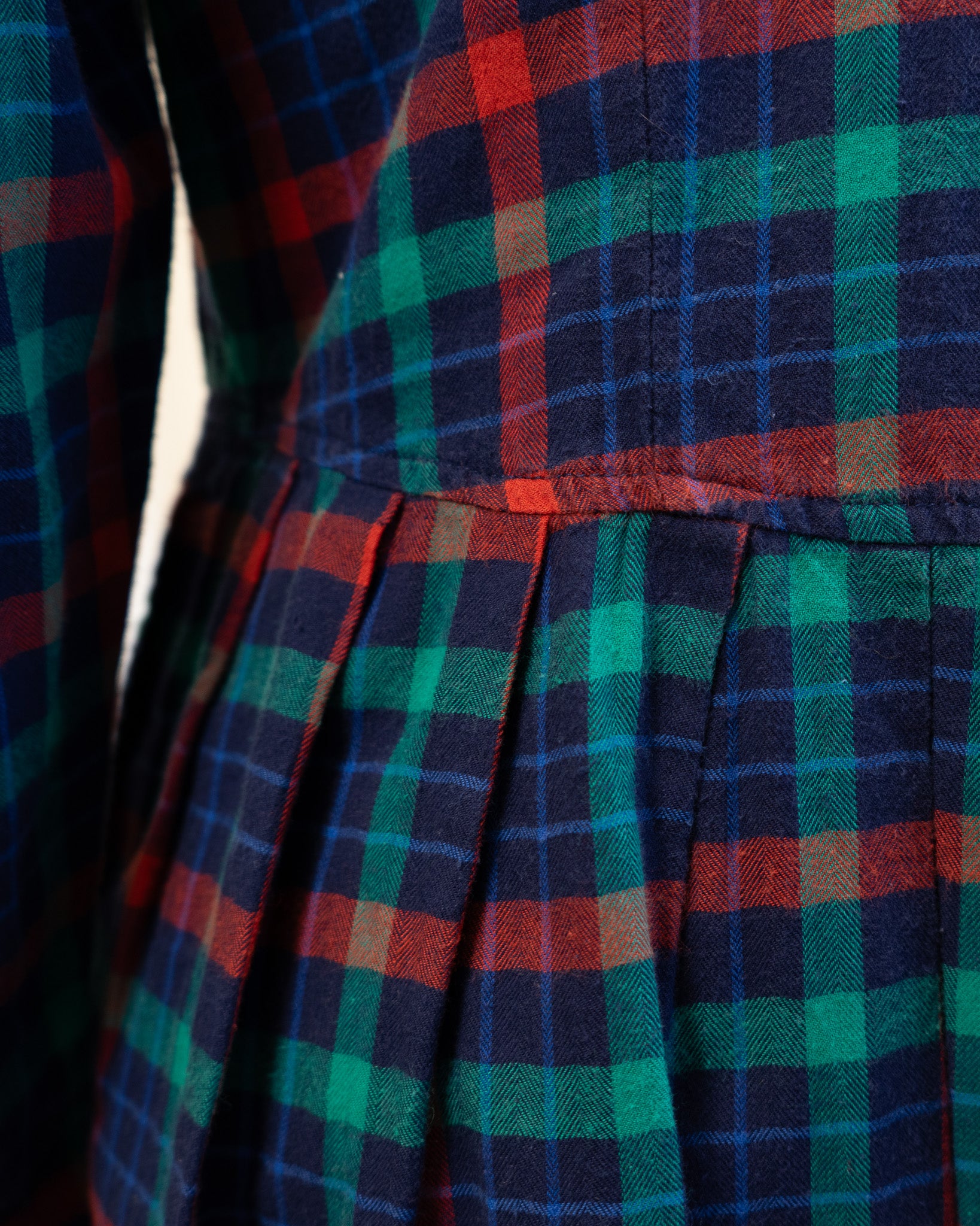 00s "Farmer's Market" Embroidered Eddie Bauer Plaid & Corduroy Dress