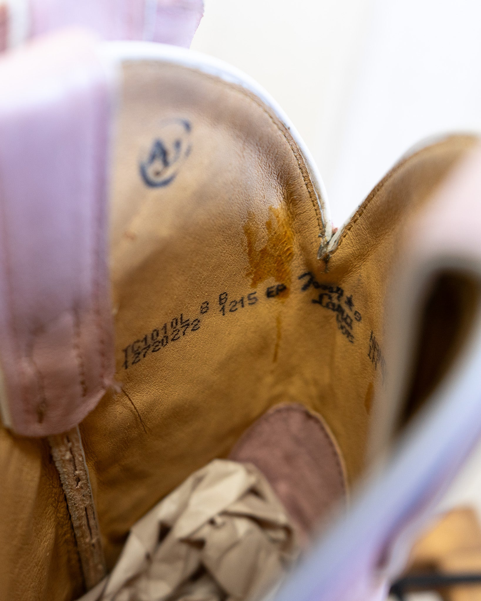 Tony Lama Pink Horseshoe Genuine Leather Cowboy Boots