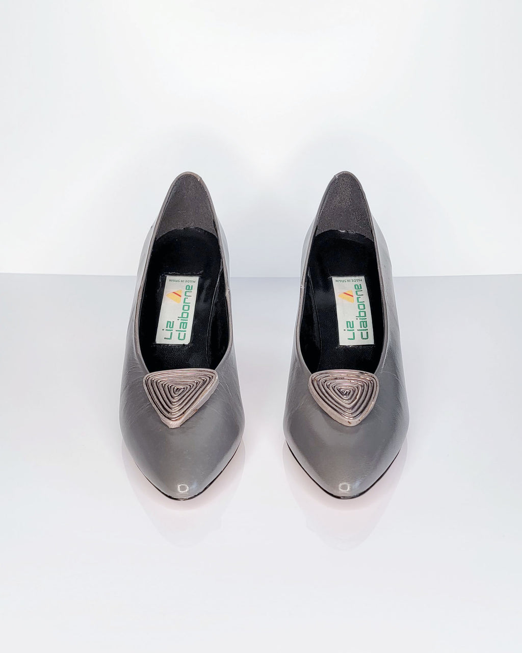 1980s Liz Claiborne Leather Clip-On Pumps