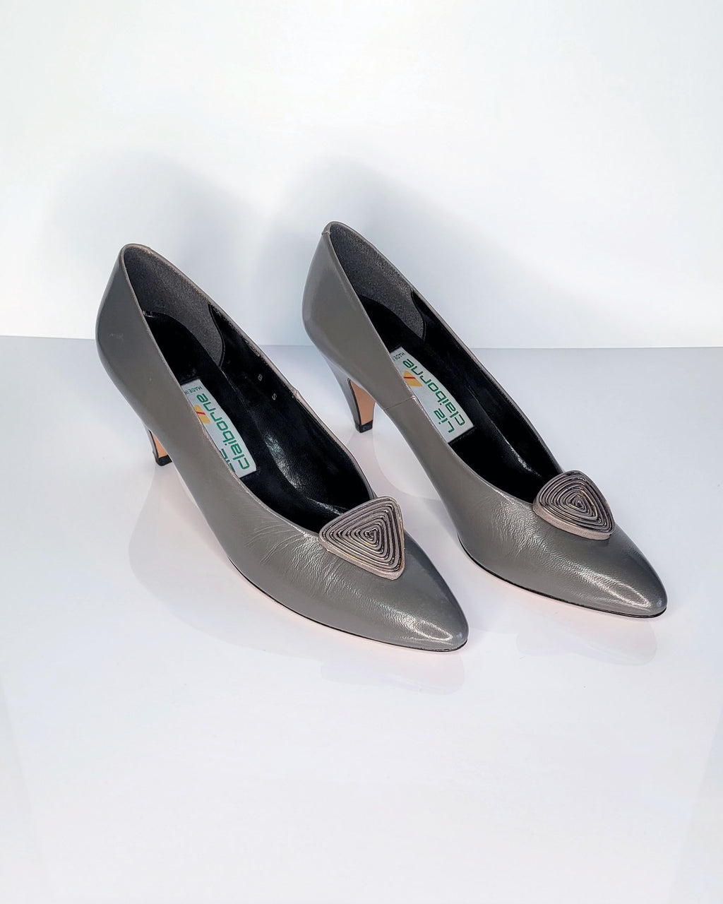 1980s Liz Claiborne Leather Clip-On Pumps