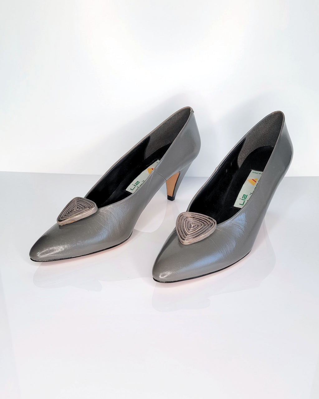 1980s Liz Claiborne Leather Clip-On Pumps