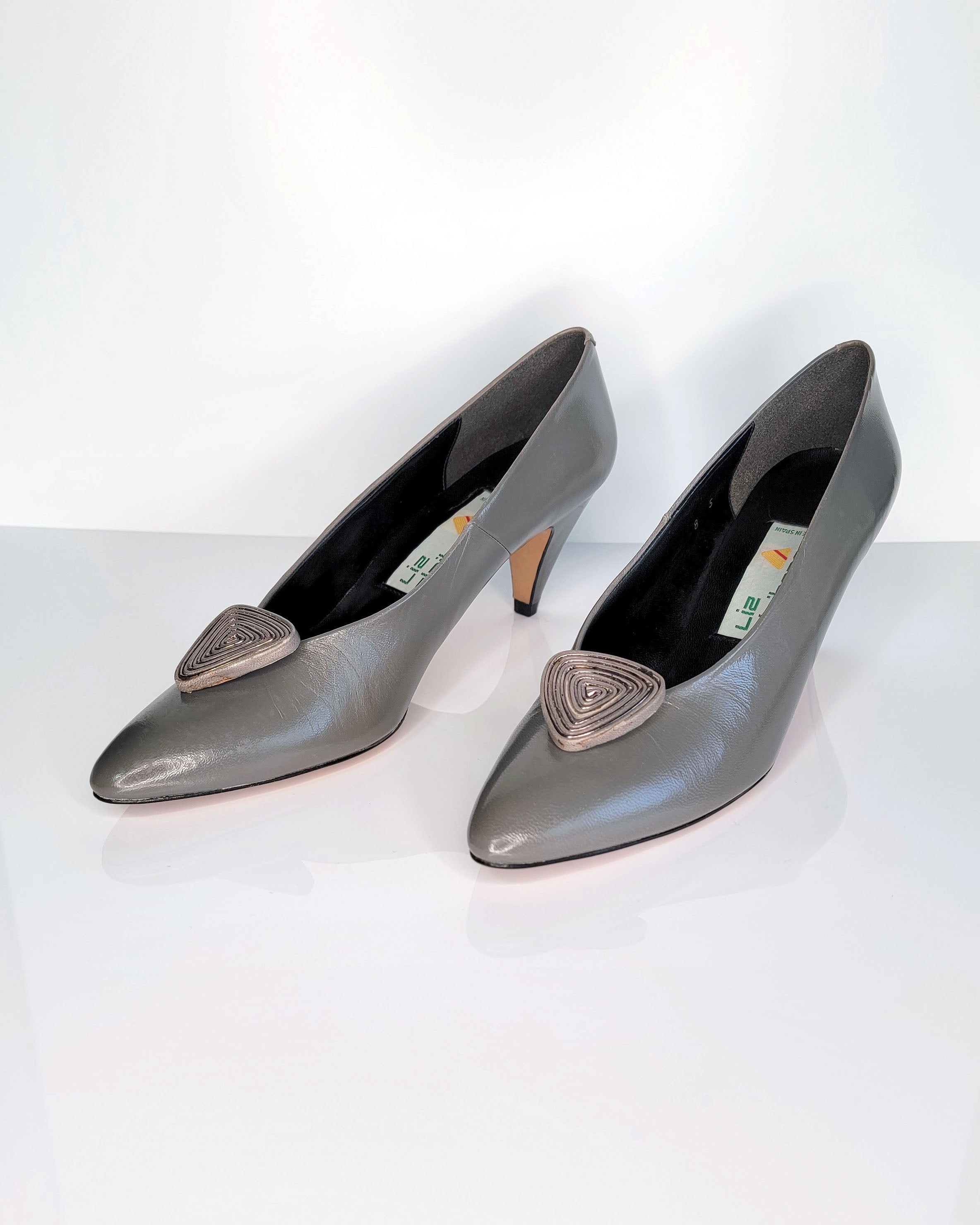 1980s Liz Claiborne Leather Clip-On Pumps