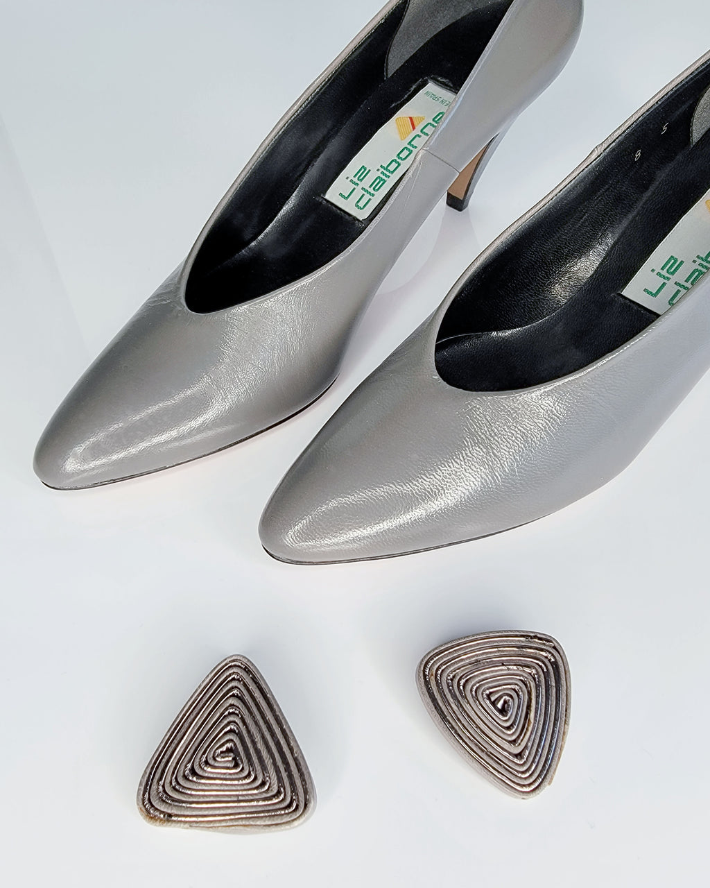 1980s Liz Claiborne Leather Clip-On Pumps