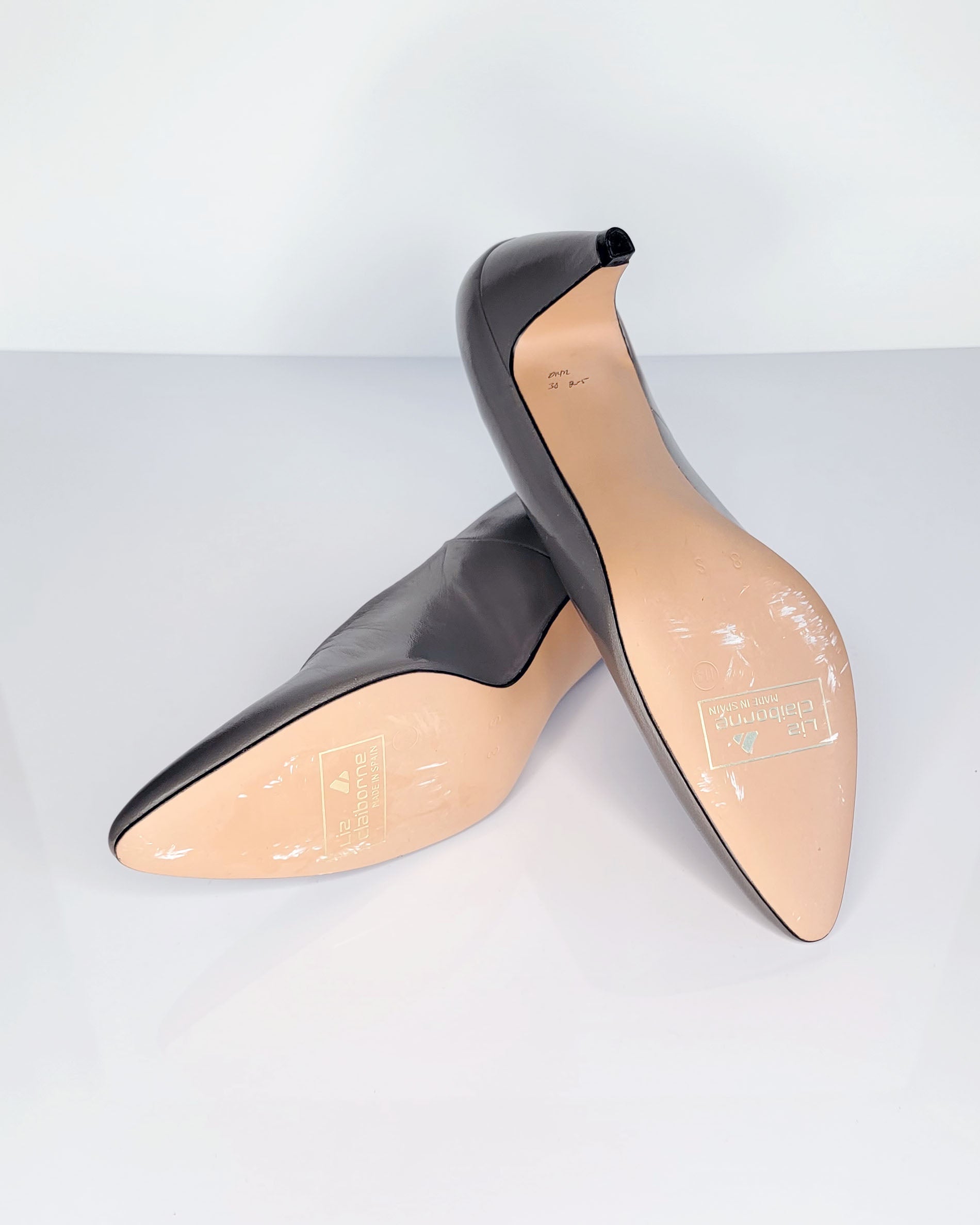 1980s Liz Claiborne Leather Clip-On Pumps